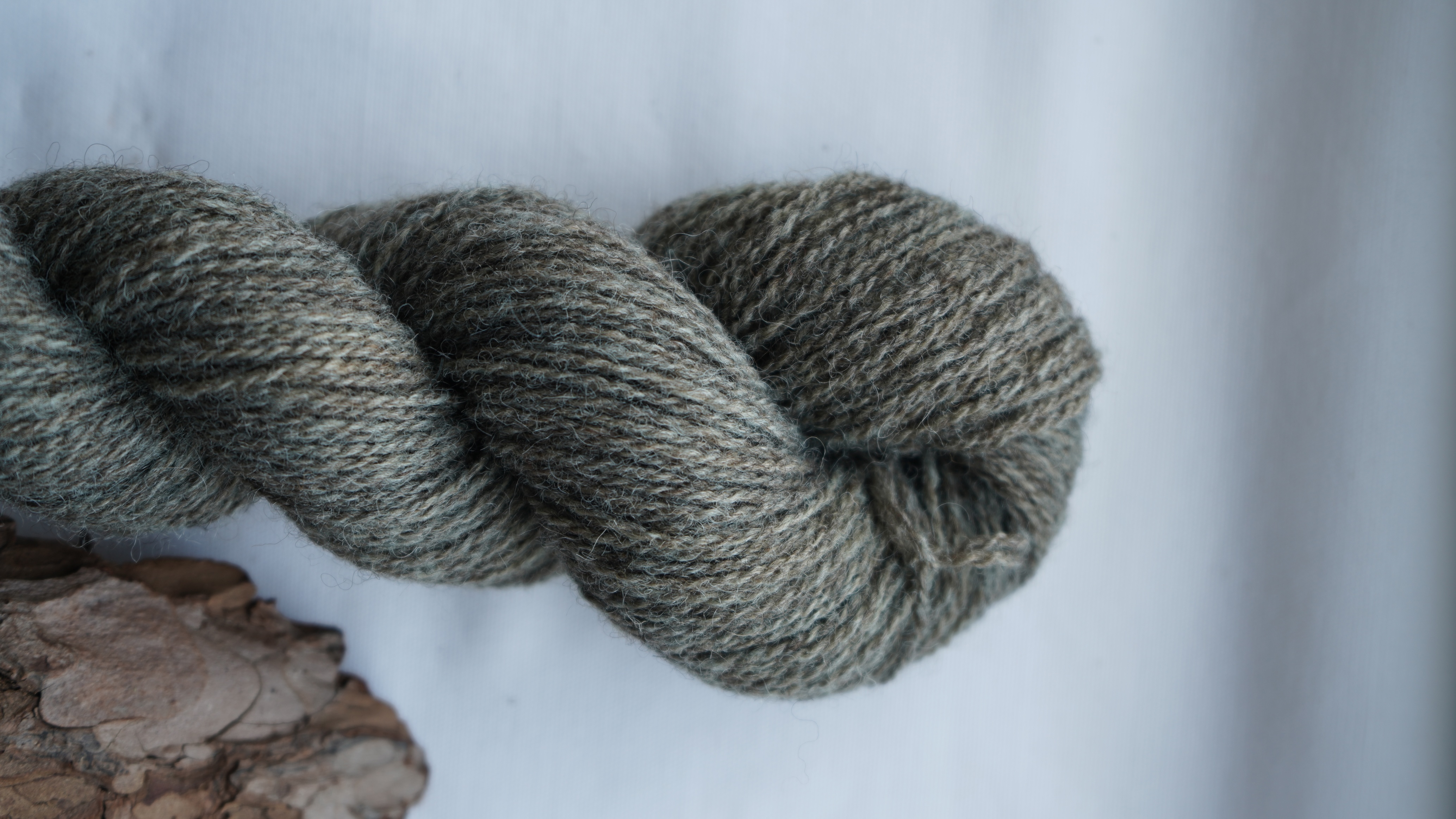 Plant dyed wool yarn "Dusty olive grey", 50 g 