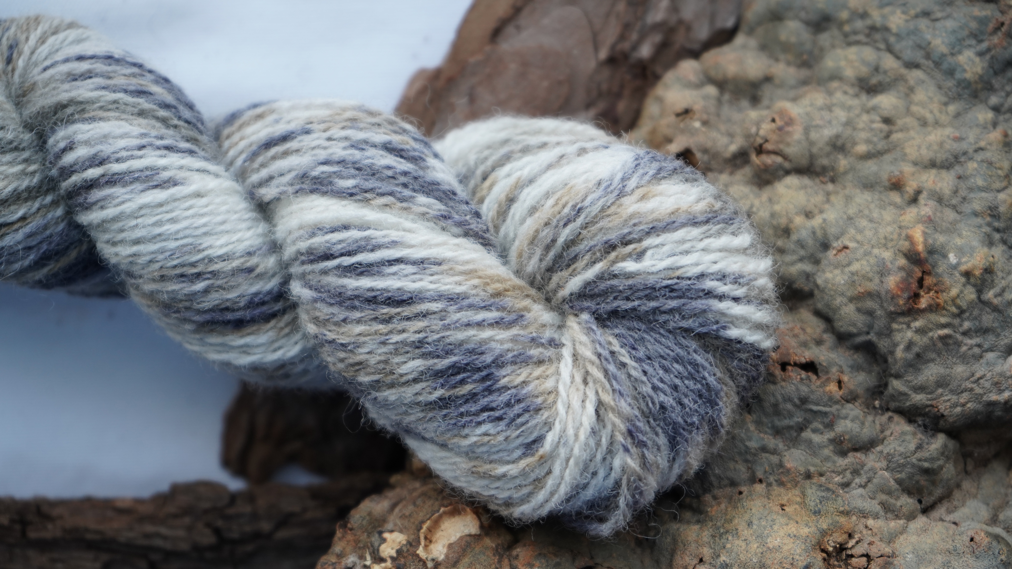 Hand-painted wool yarn "Speckled grey-brown", 50 g 