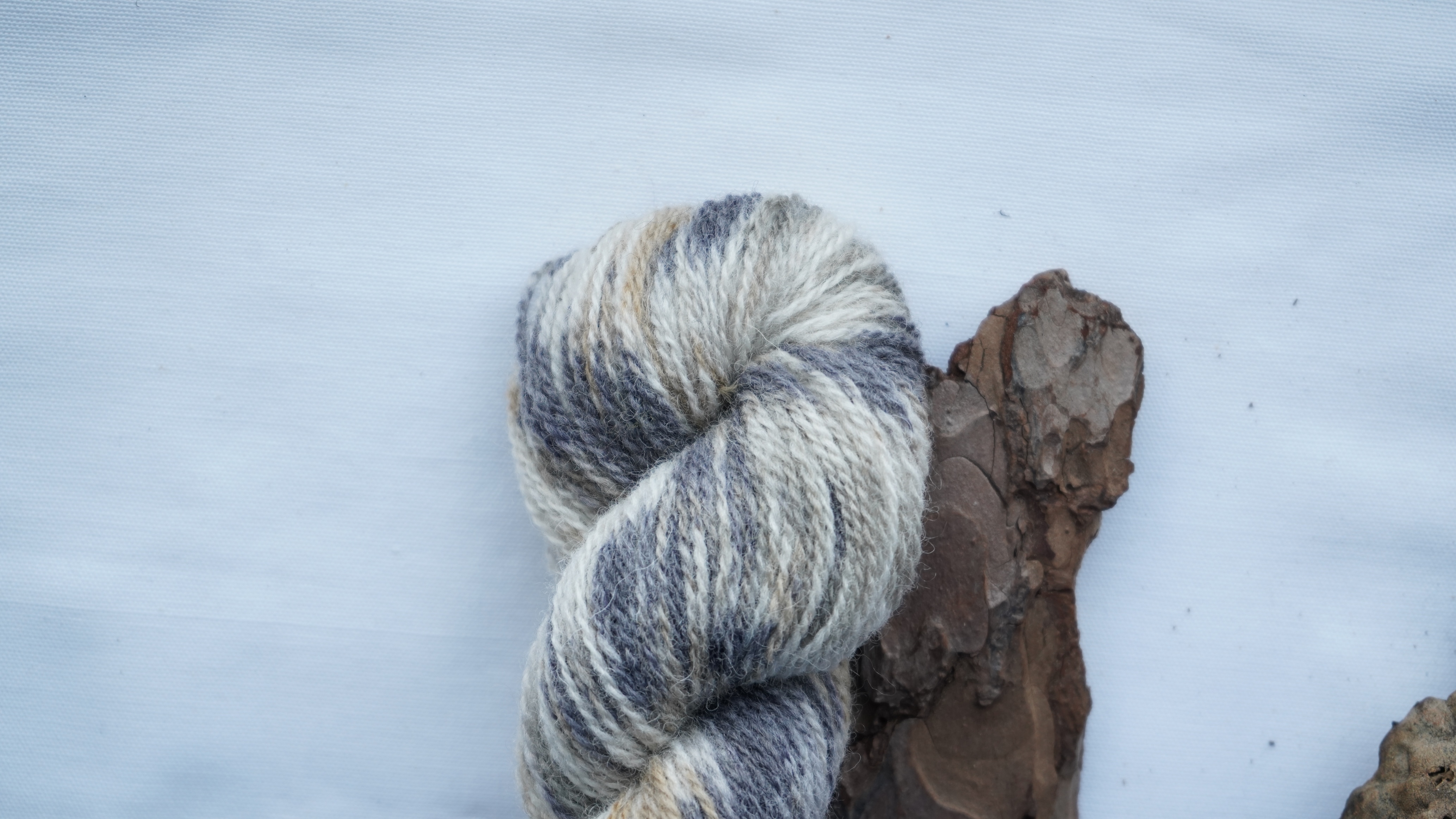 Hand-painted wool yarn "Speckled grey-brown", 50 g 