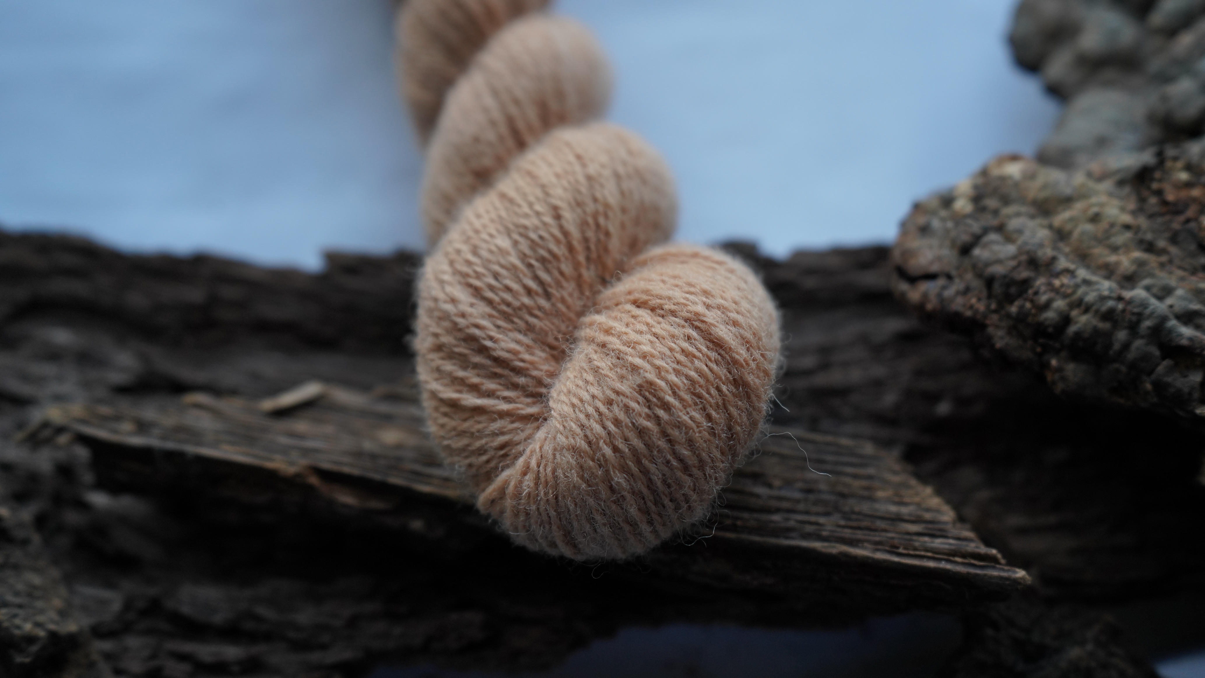 Plant dyed wool yarn "Apricot nectar", 50 g 
