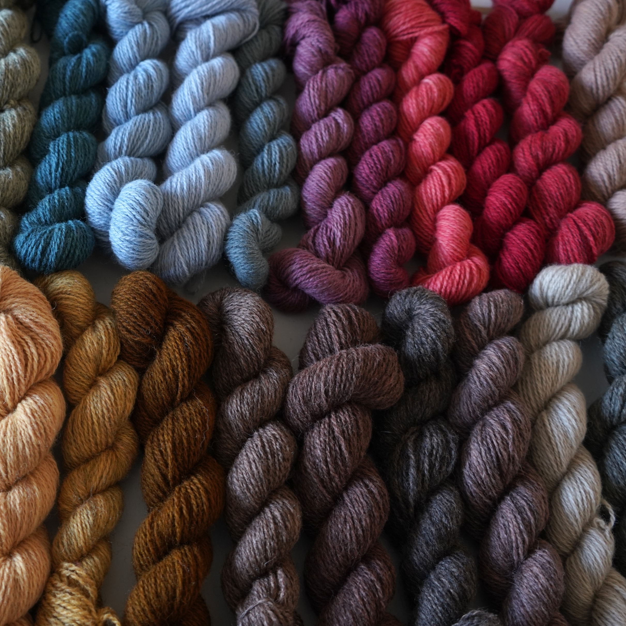 Plant dyed yarn mystery box, 10 x 10 g