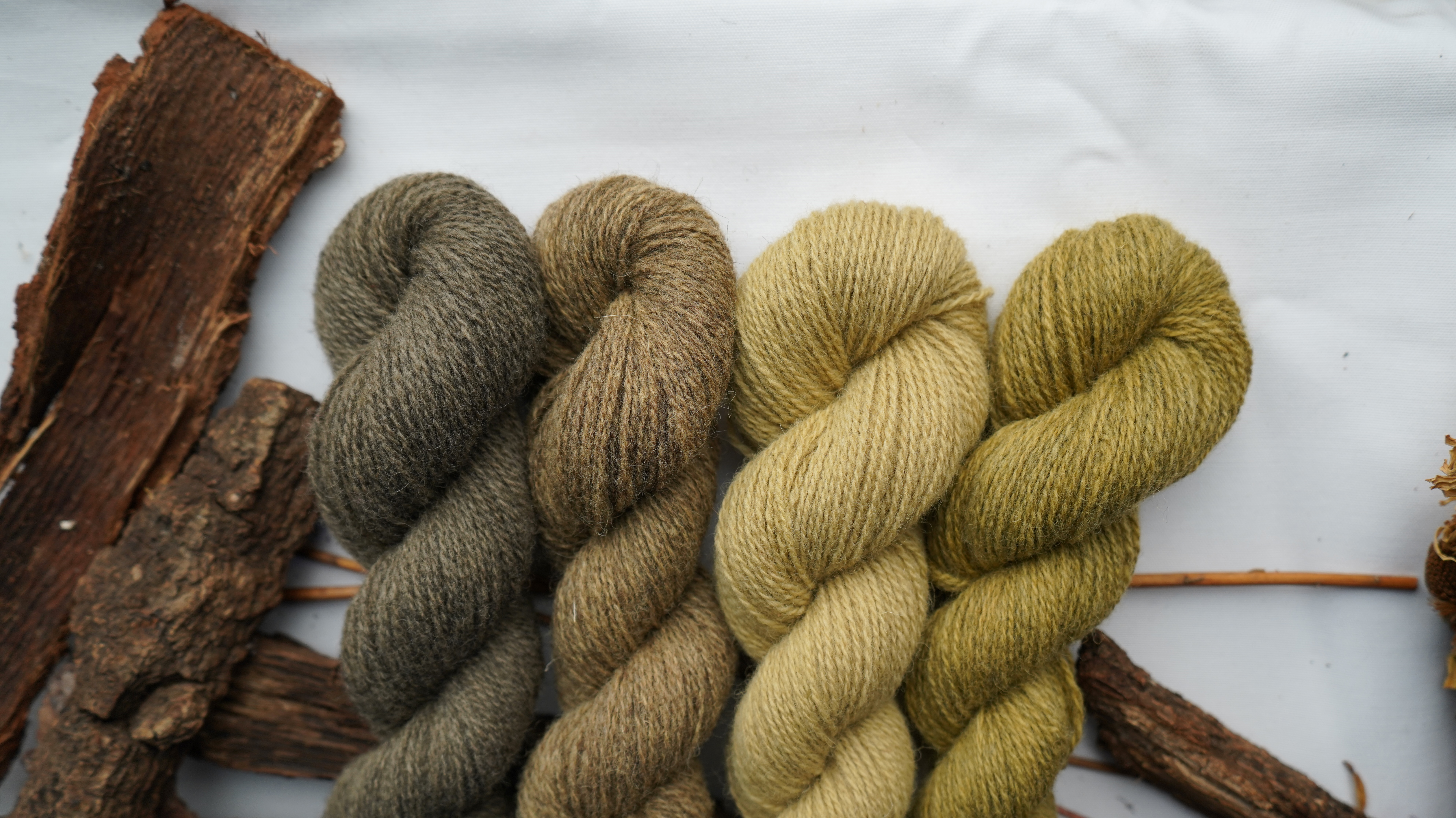 Hand dyed wool yarn set "Summer Grass". 200 g