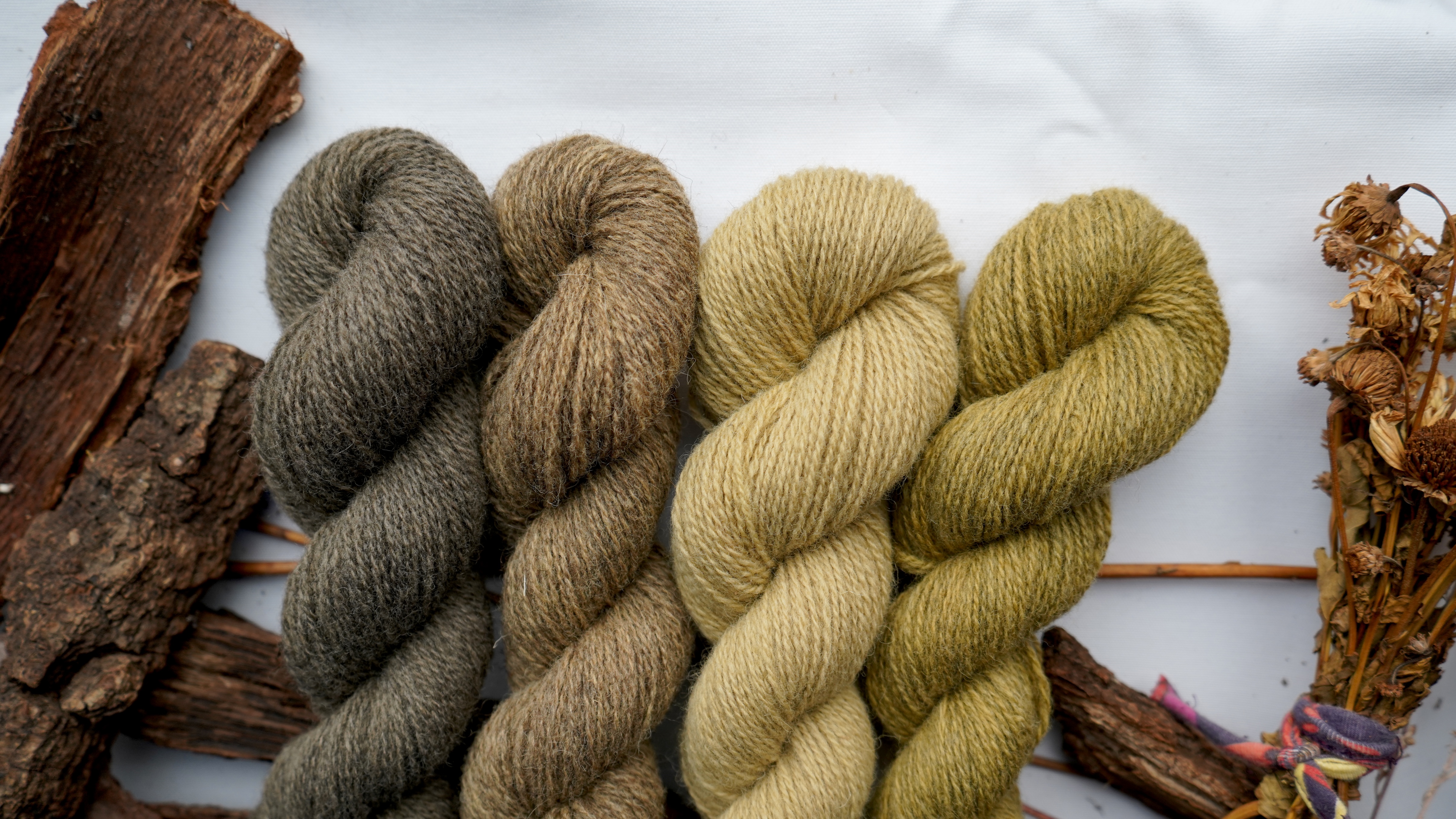 Hand dyed wool yarn set "Summer Grass". 200 g