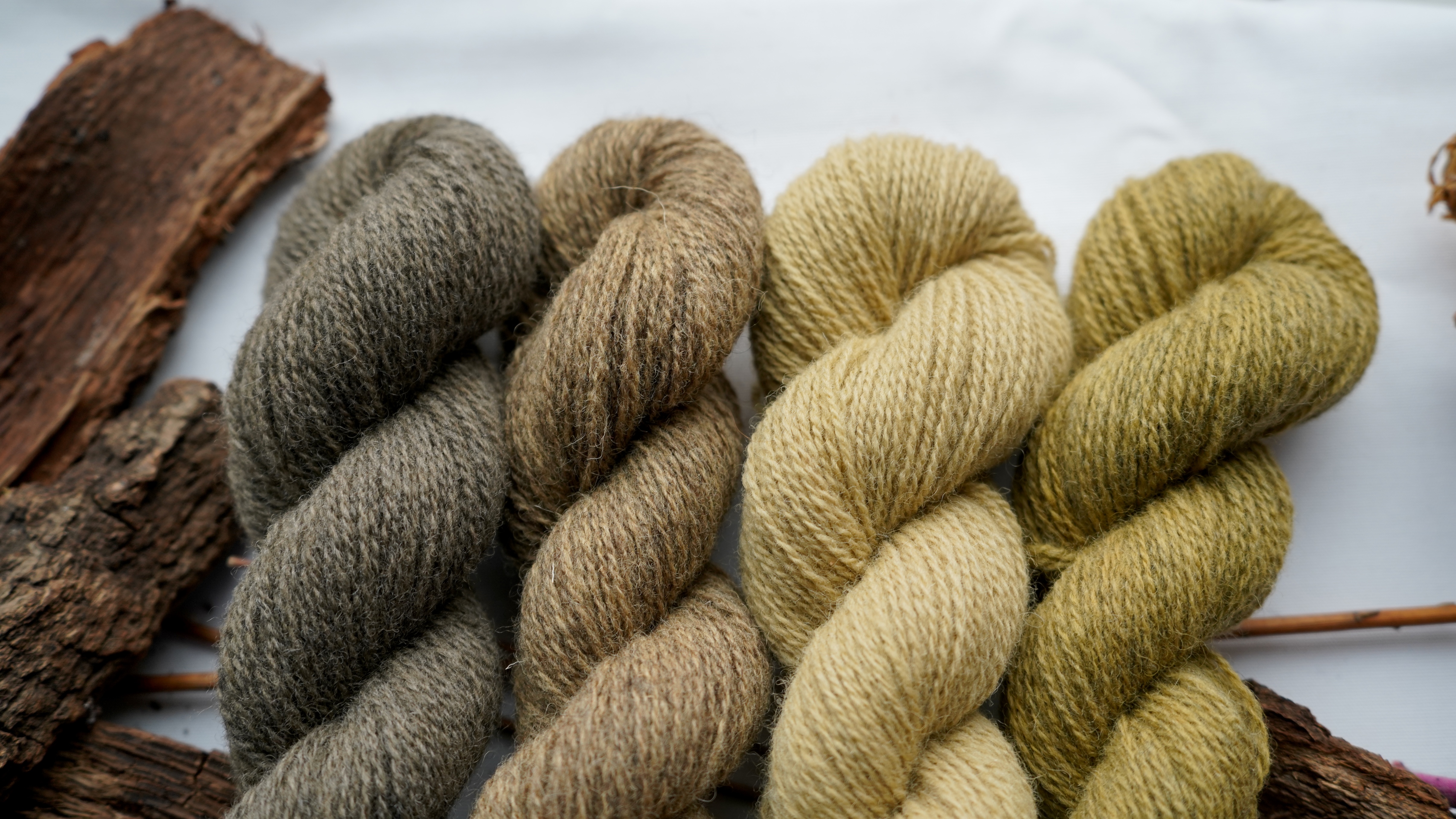 Hand dyed wool yarn set "Summer Grass". 200 g