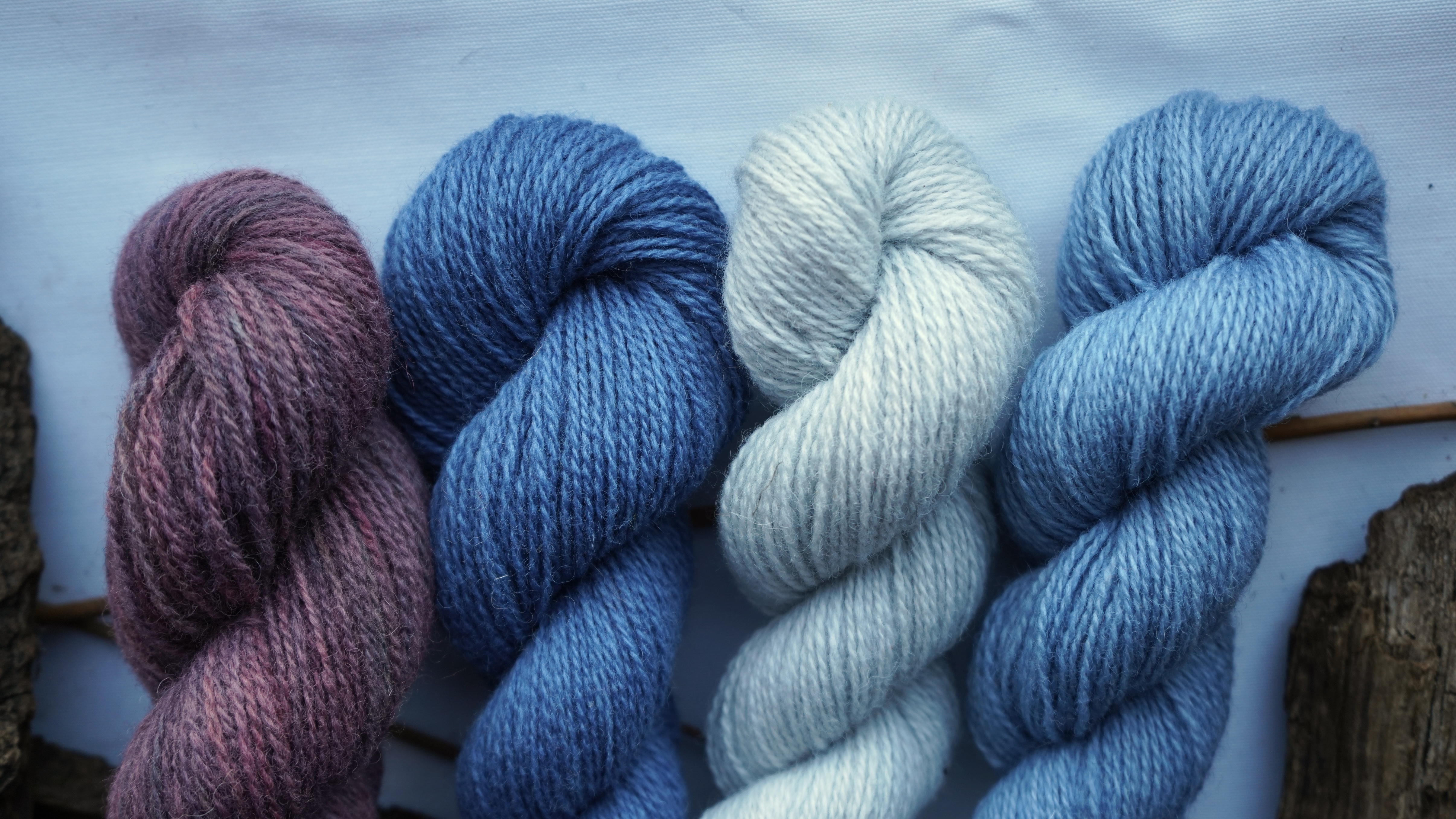 Woad Dyed Yarn Pack "Winter Berries". 200 g