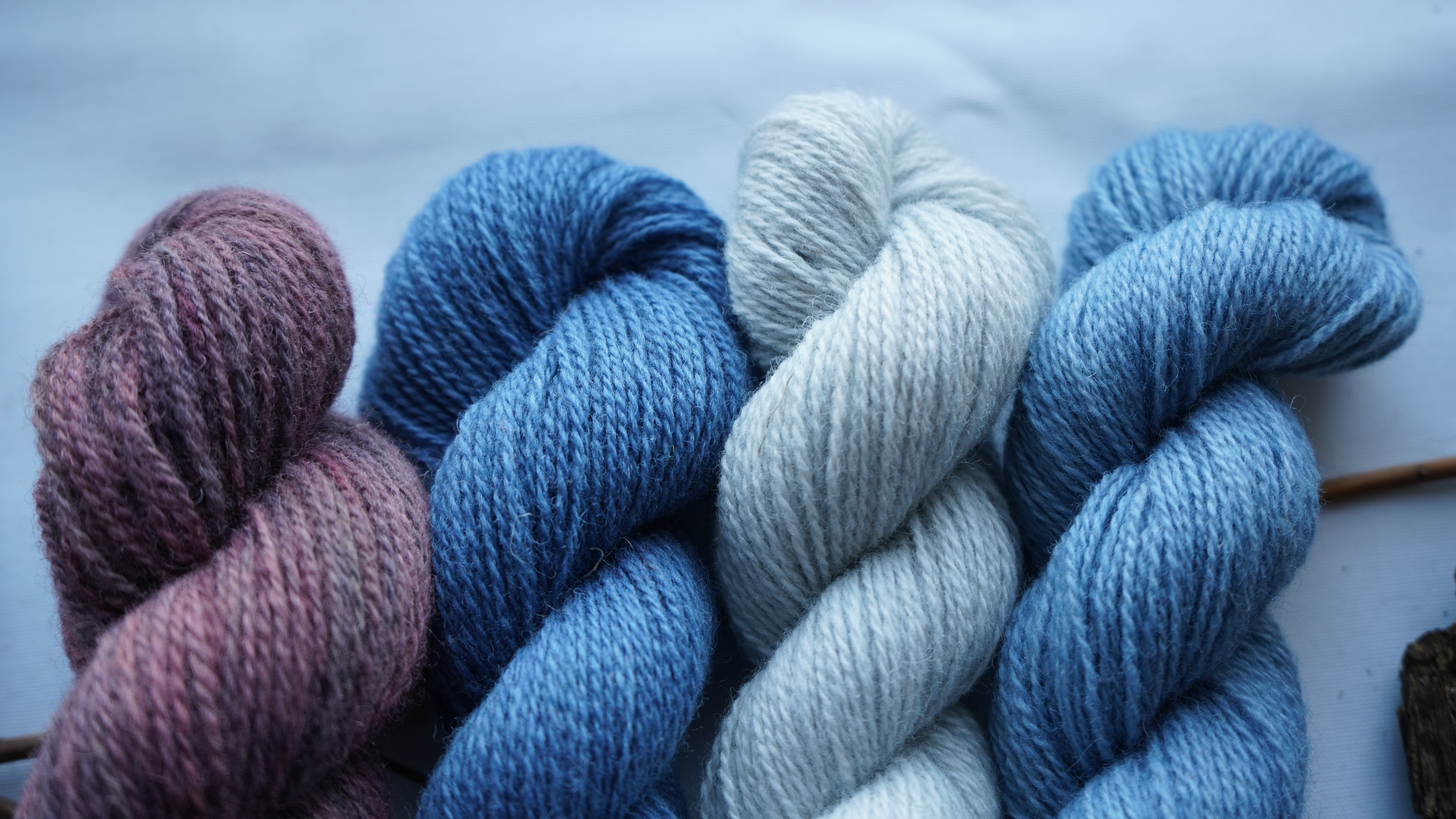 Woad Dyed Yarn Pack "Winter Berries". 200 g