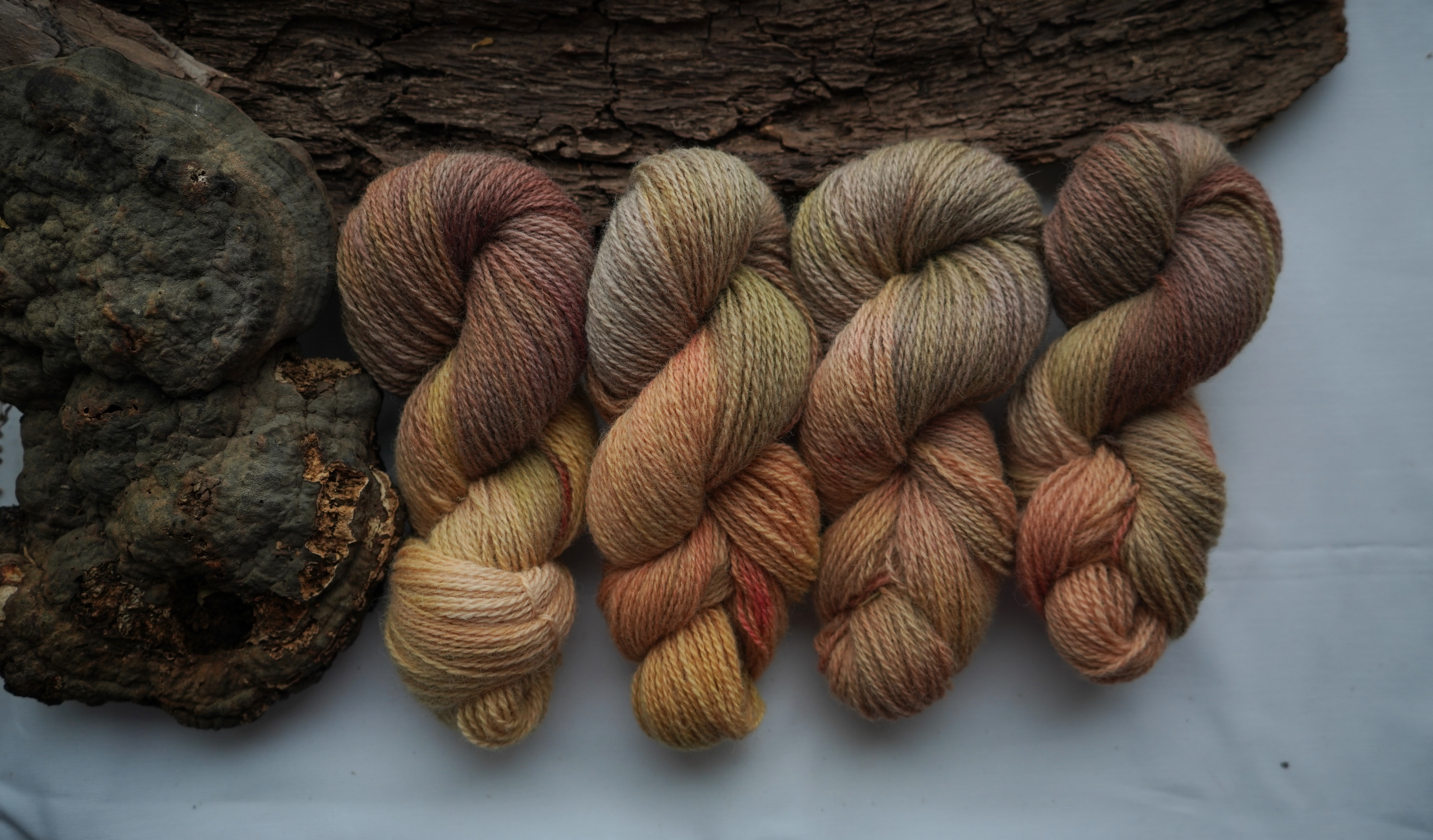 Naturally dyed multicolor wool yarn, 50 g 