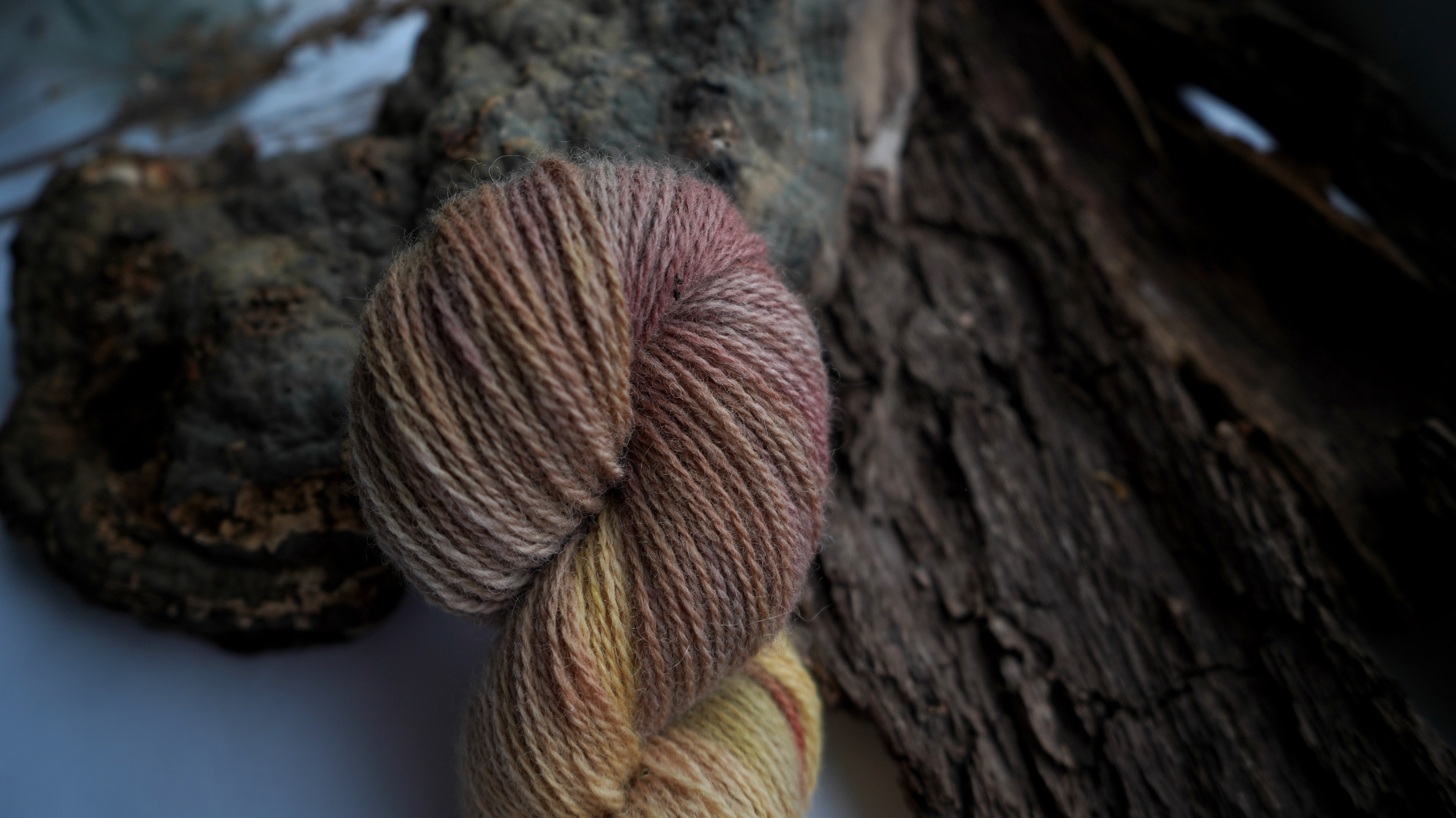 Naturally dyed multicolor wool yarn, 50 g 