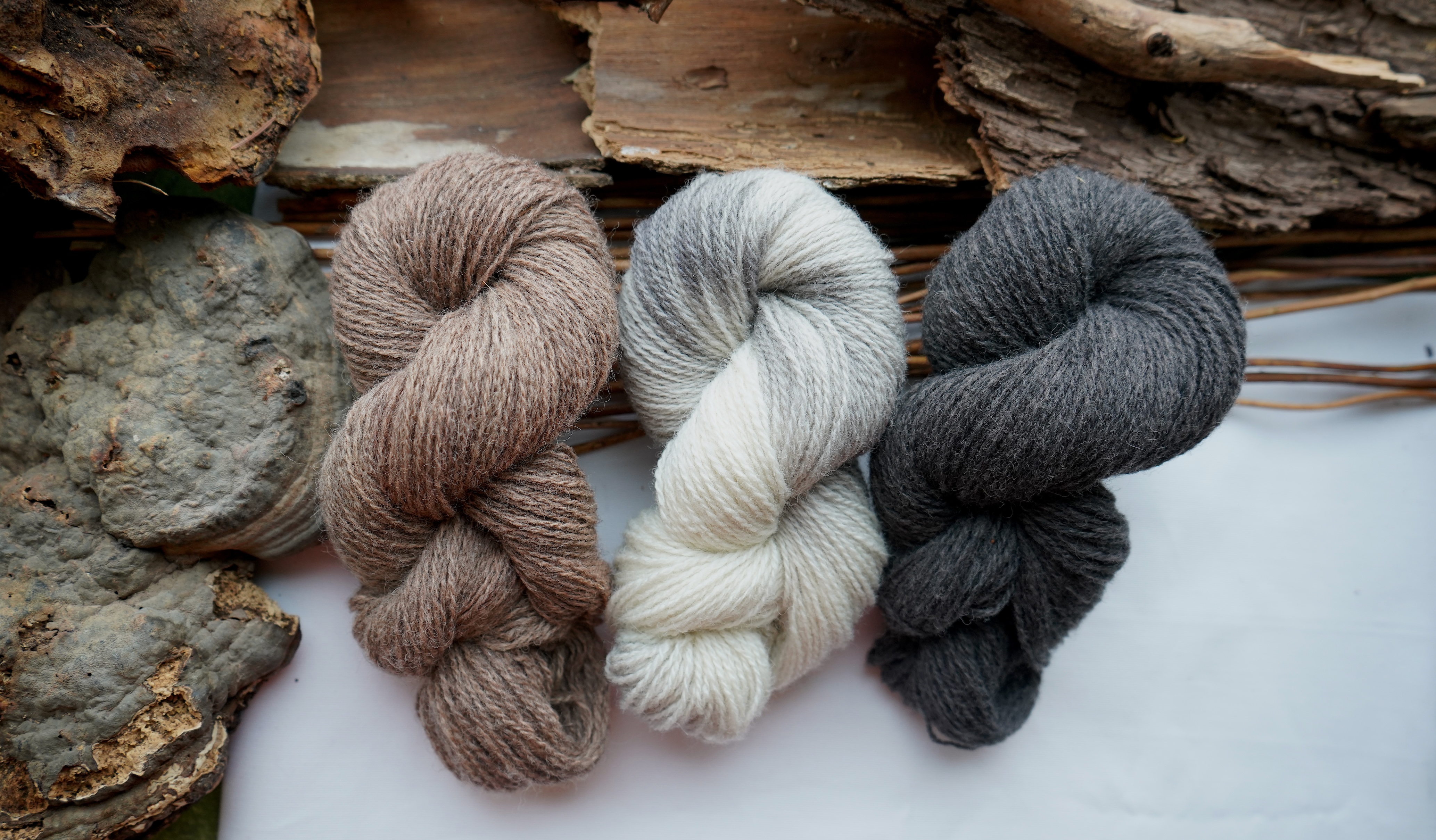 Botanically dyed wool yarn pack "Lavender fog", 150 g