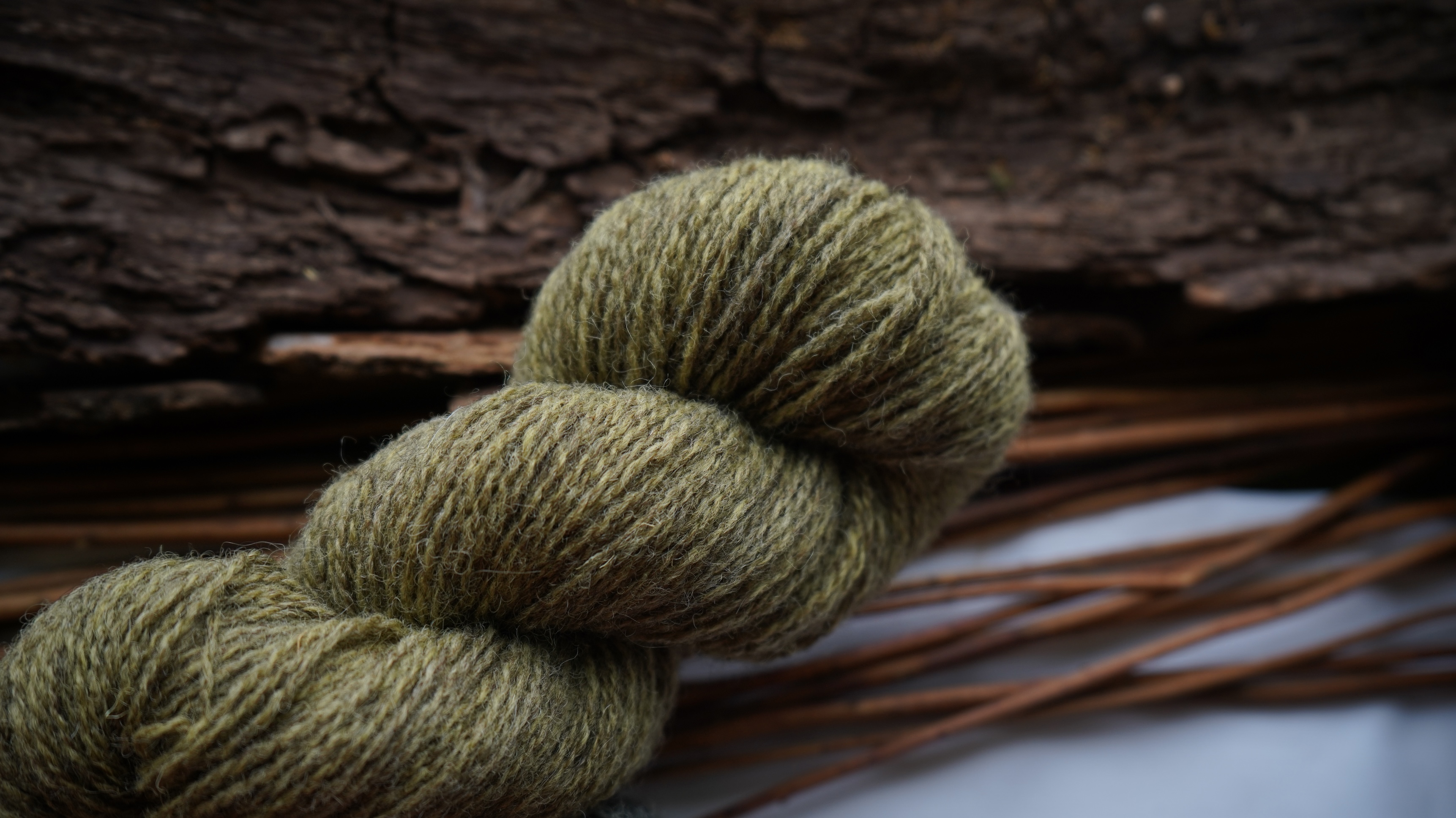 Naturally dyed wool yarn set "Foggy hill". 250 g