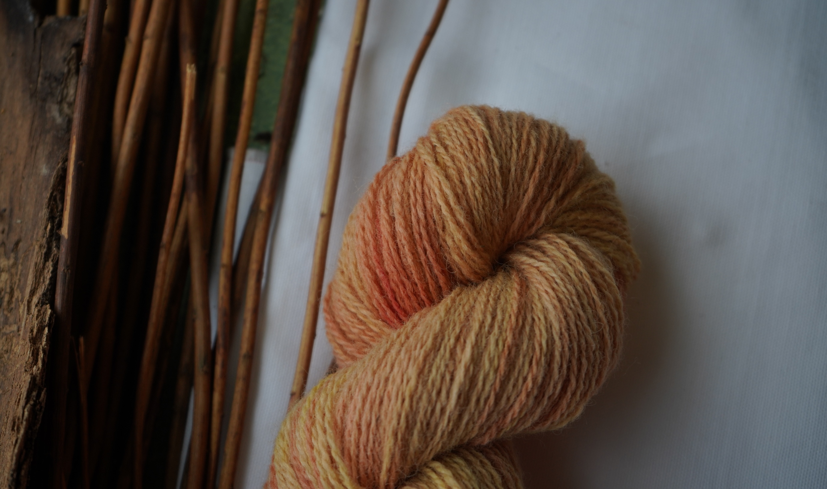 Plant dyed multicolor wool yarn, 50 g 