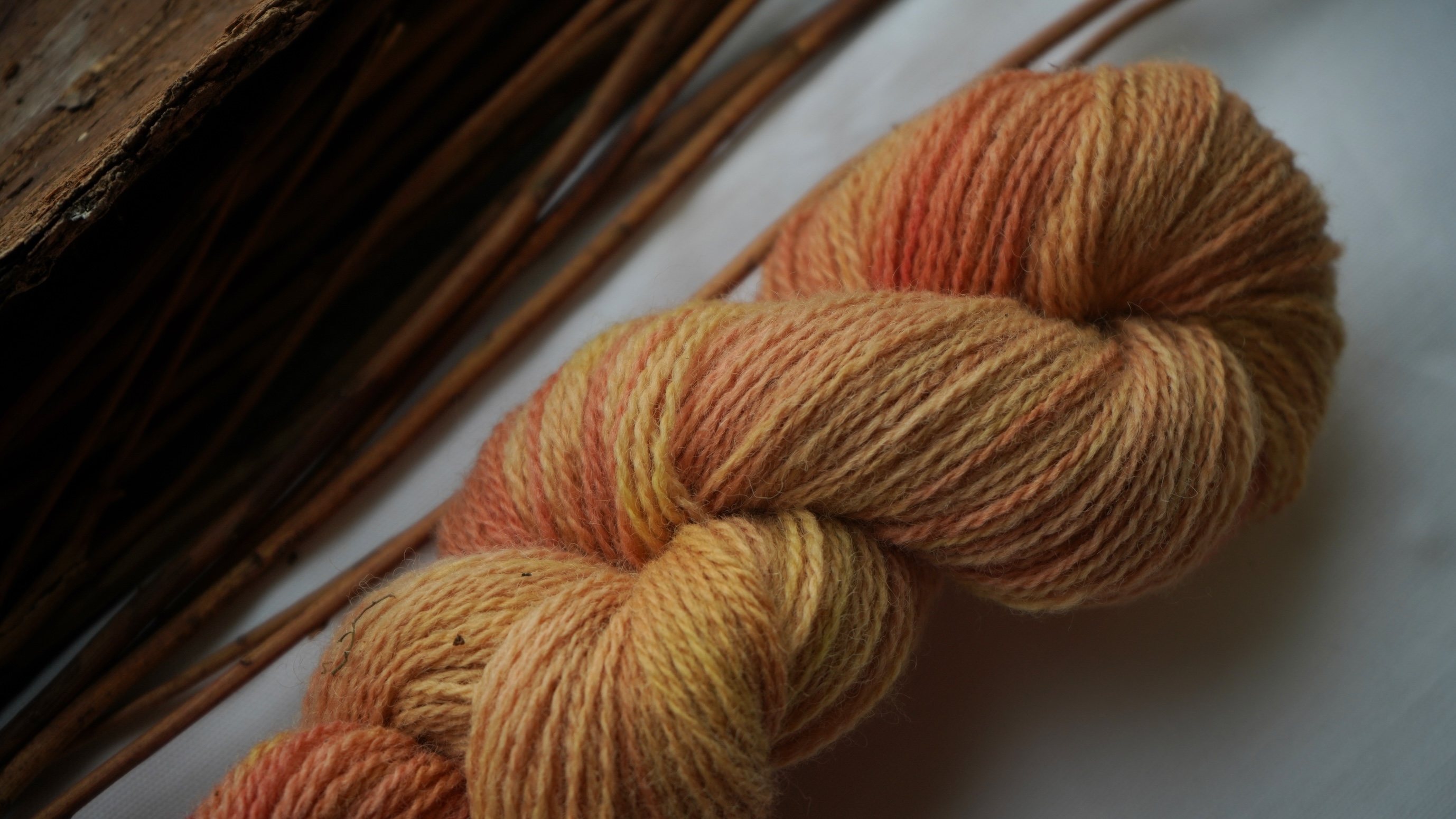 Plant dyed multicolor wool yarn, 50 g 