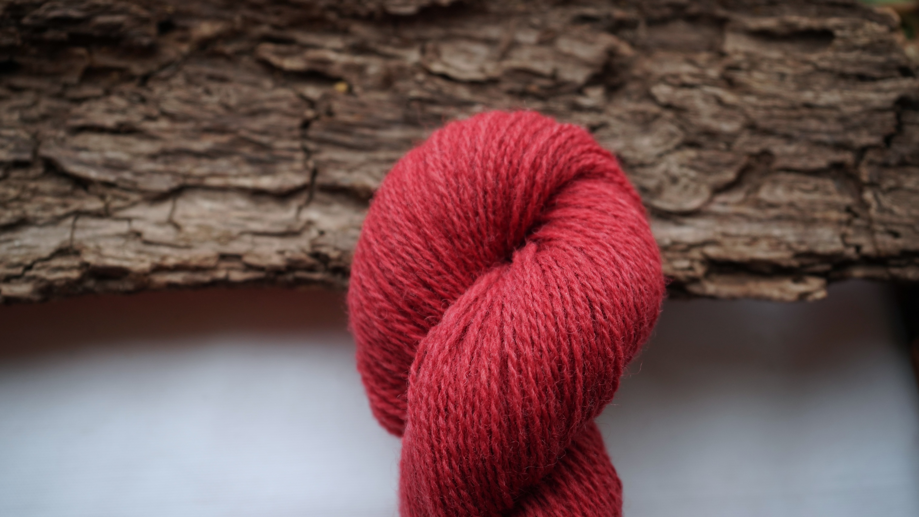Plant dyed wool yarn "Winterberry red", 50 g