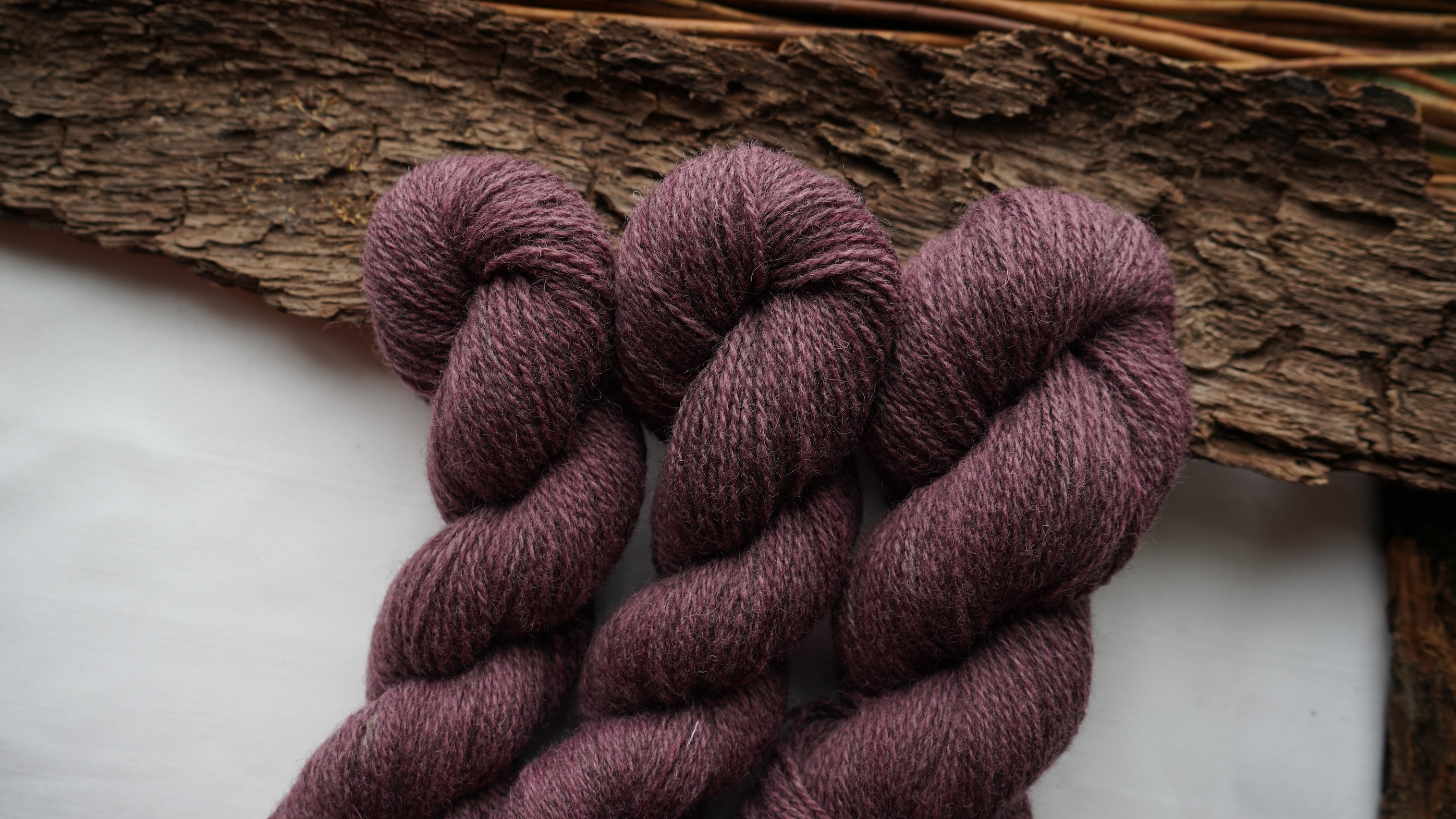 Plant dyed wool yarn "Italian plum", 50 g