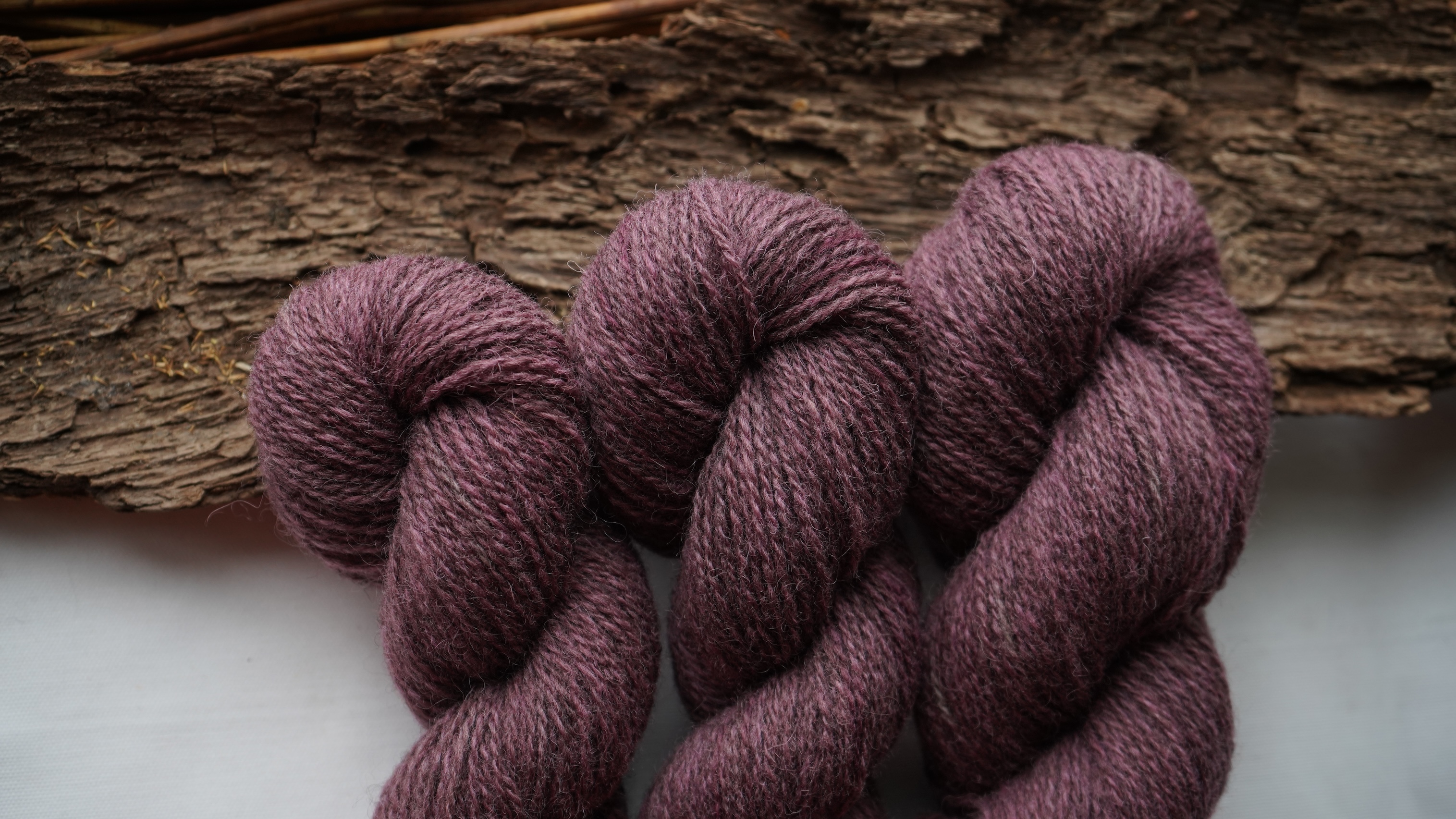 Plant dyed wool yarn "Italian plum", 50 g