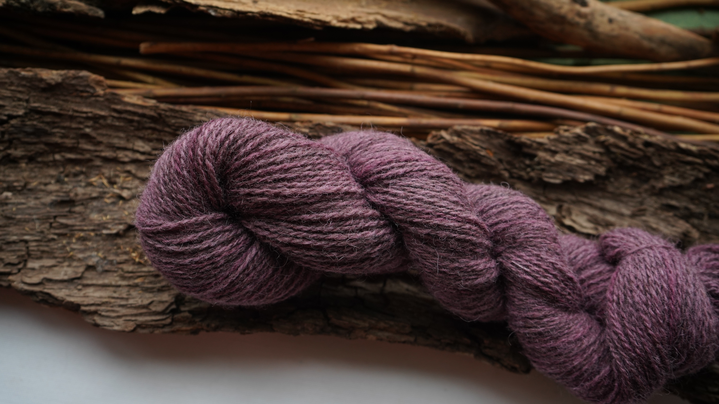 Plant dyed wool yarn "Italian plum", 50 g