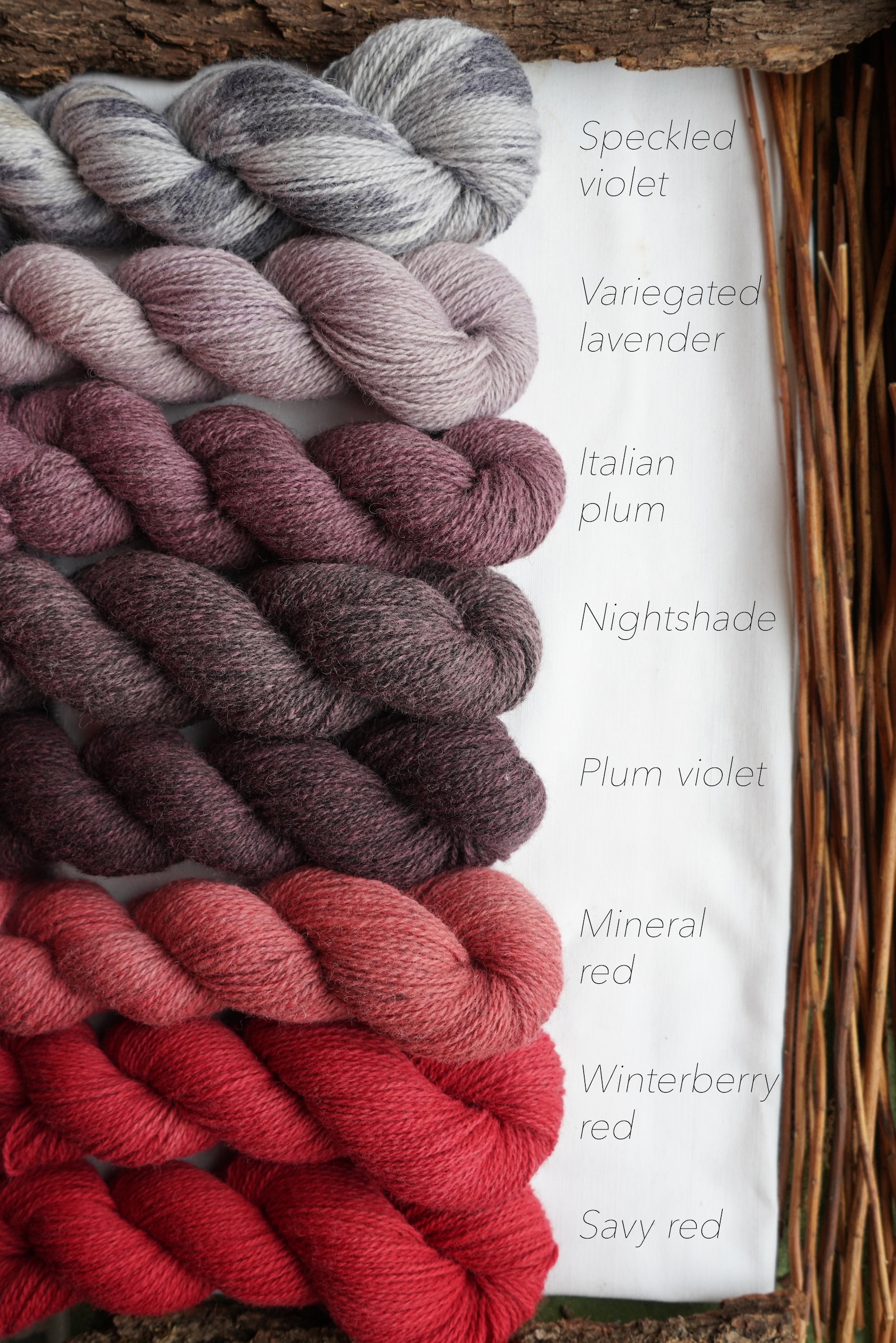 Plant dyed wool yarn "Nightshade", 50 g