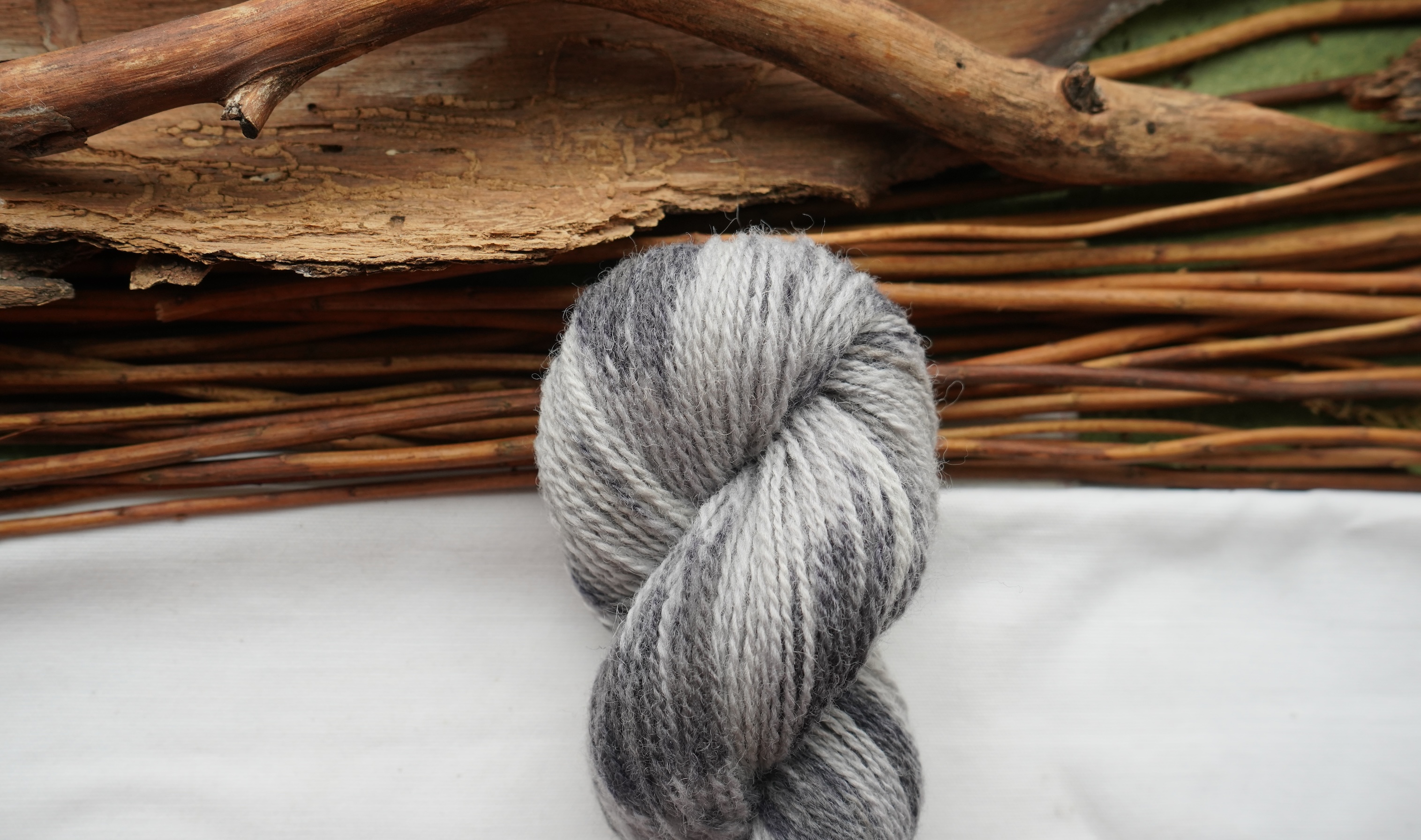 Hand-painted wool yarn "Speckled violet", 50 g 