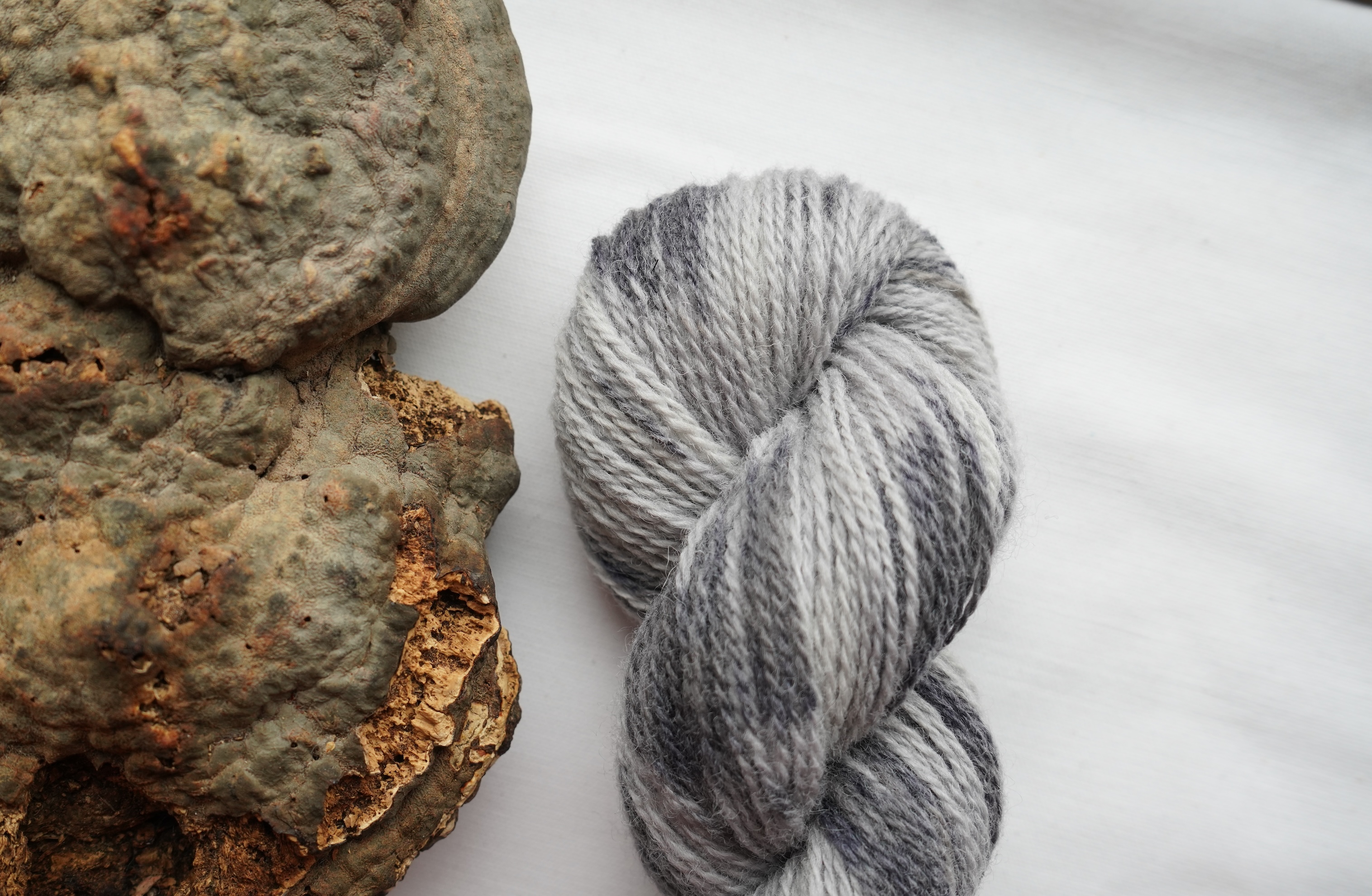 Hand-painted wool yarn "Speckled violet", 50 g 