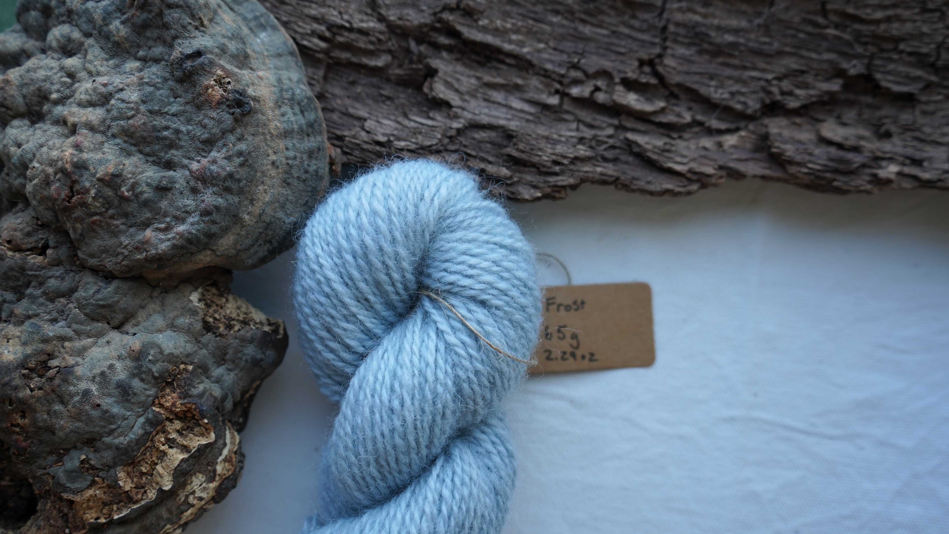 Woad dyed wool yarn "Frost". Worsted weight