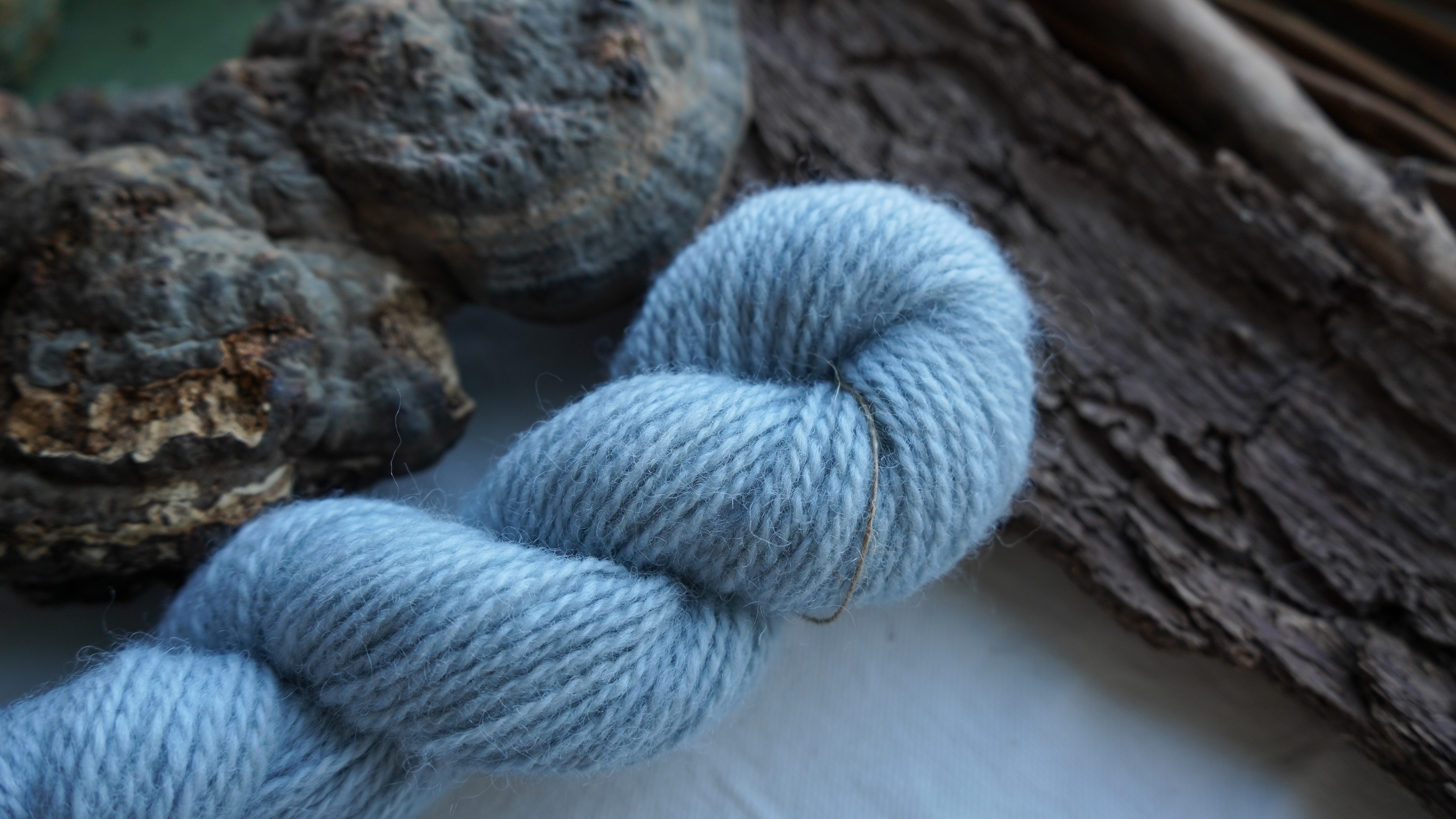 Woad dyed wool yarn "Frost". Worsted weight