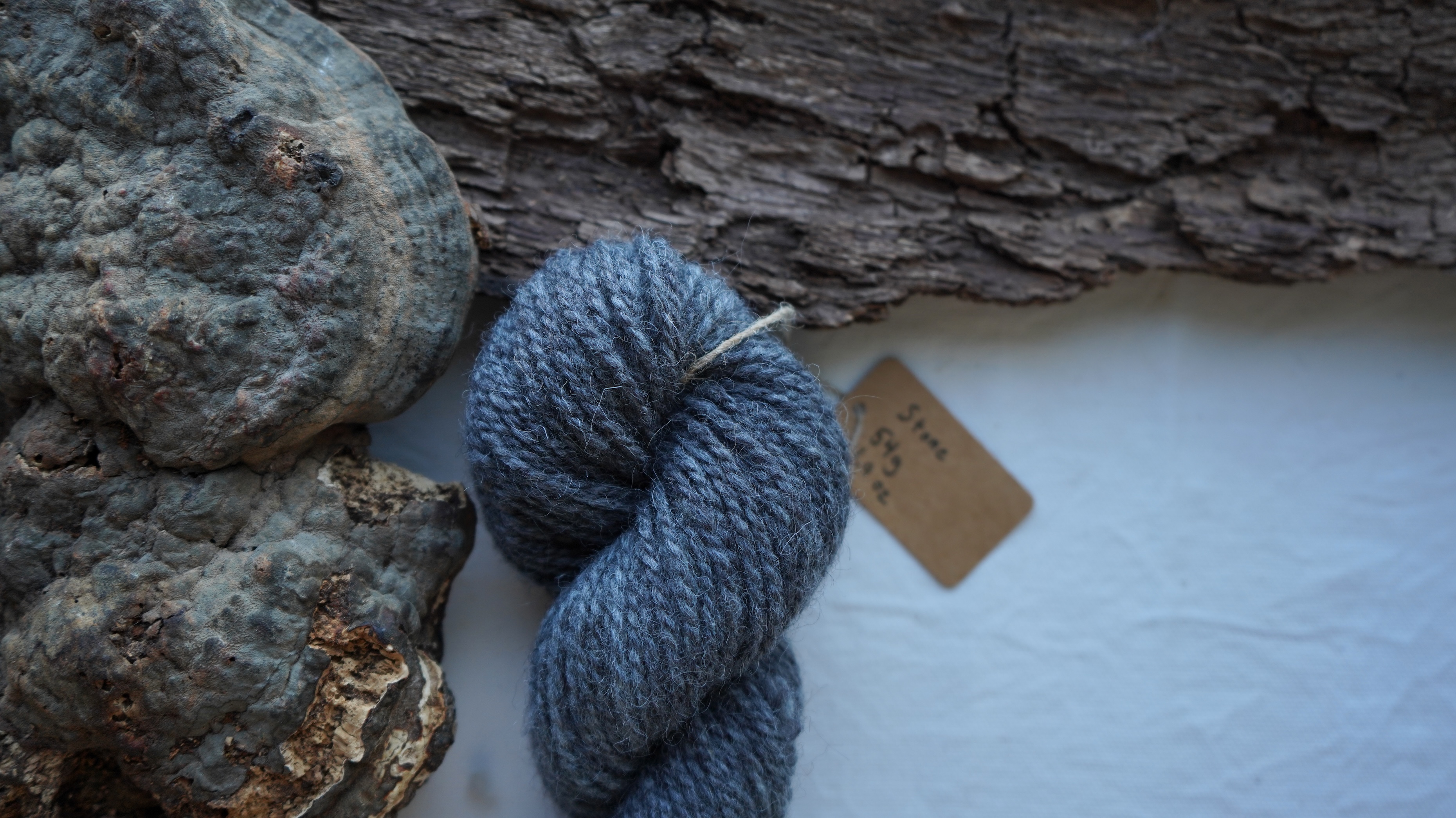 Woad dyed wool yarn "Stone". Worsted weight