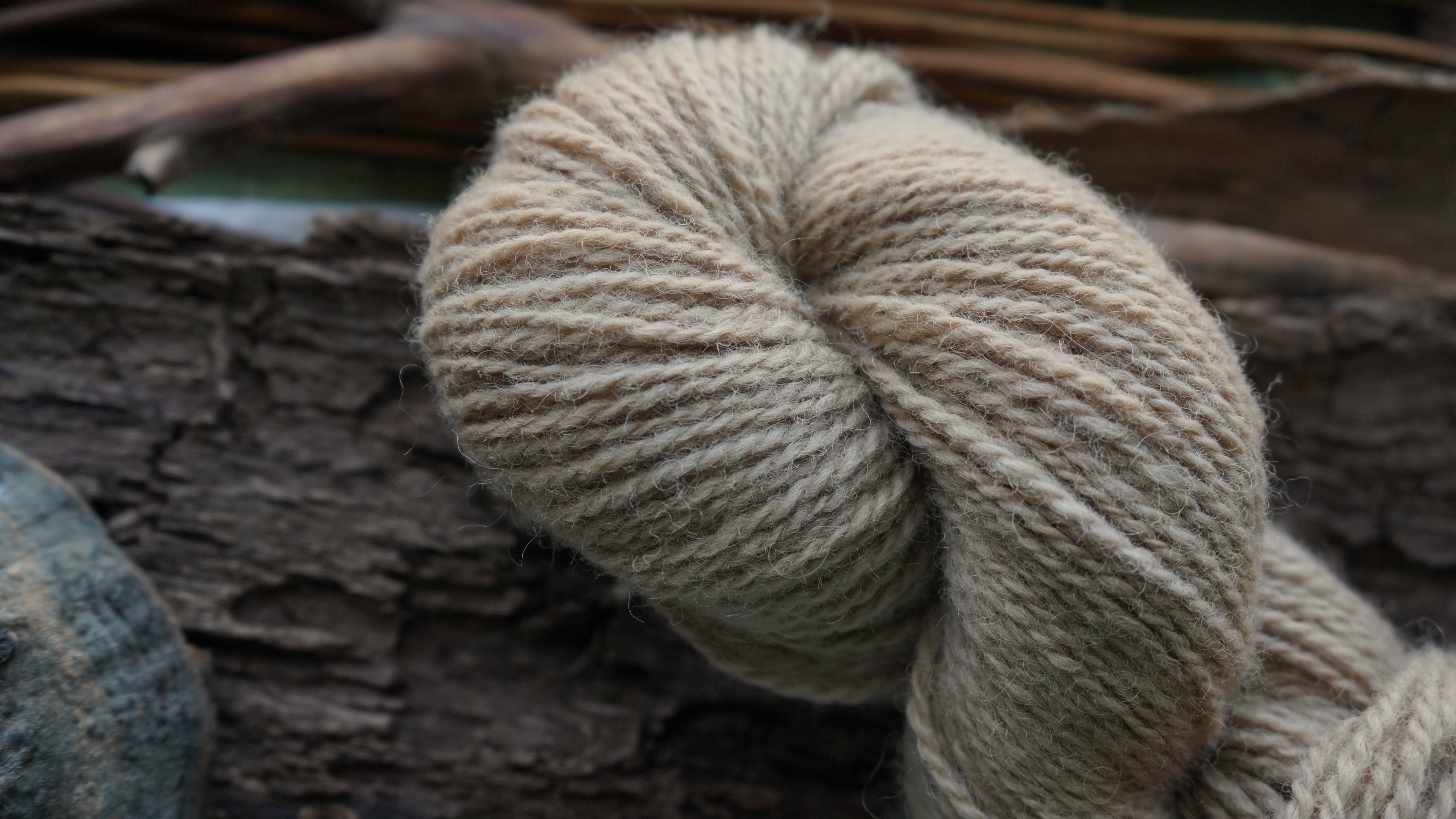 Plant dyed wool yarn "Brown sugar". Wortsted weight