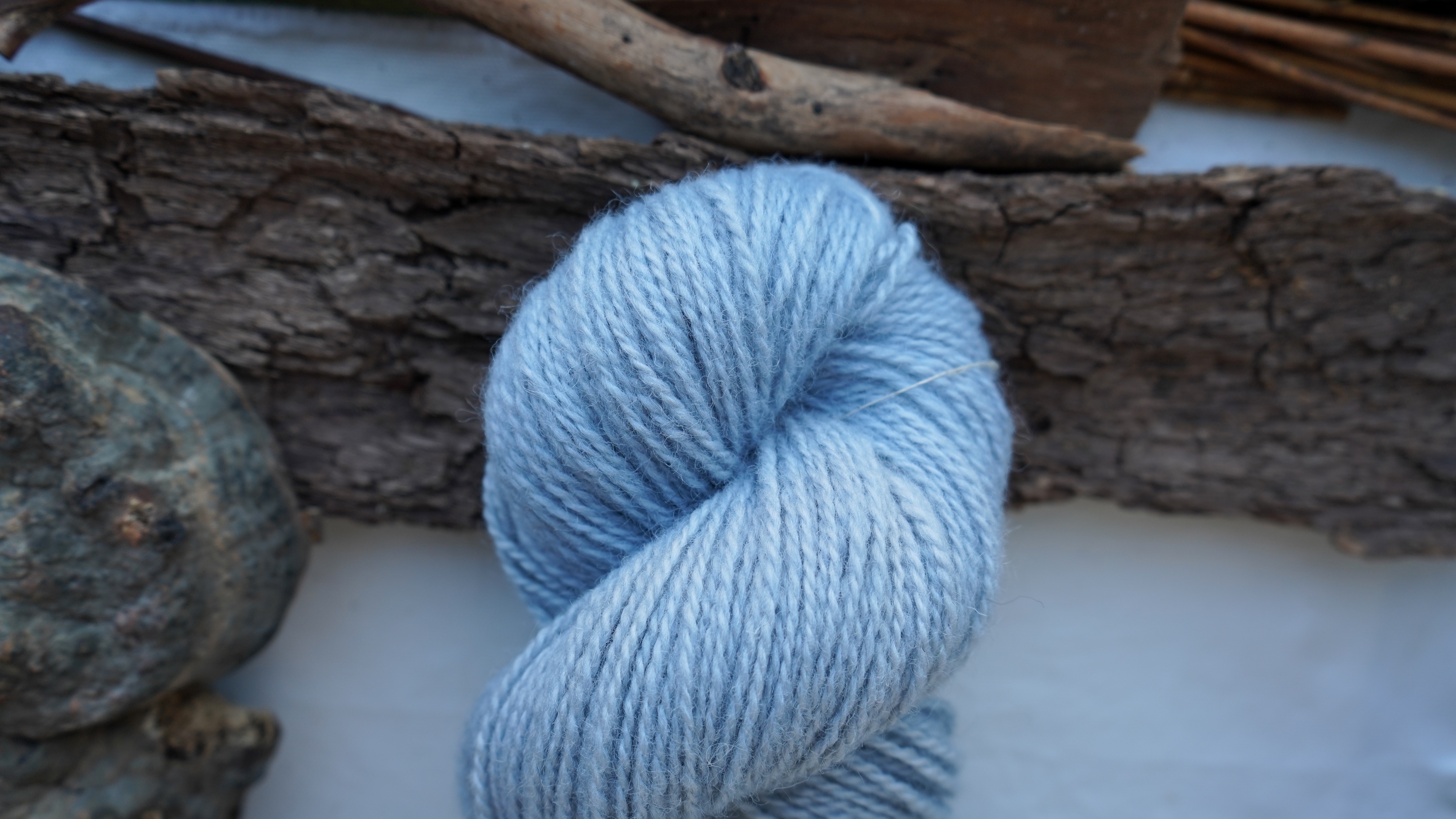 Woad dyed wool yarn "Sea wind". Worsted weight