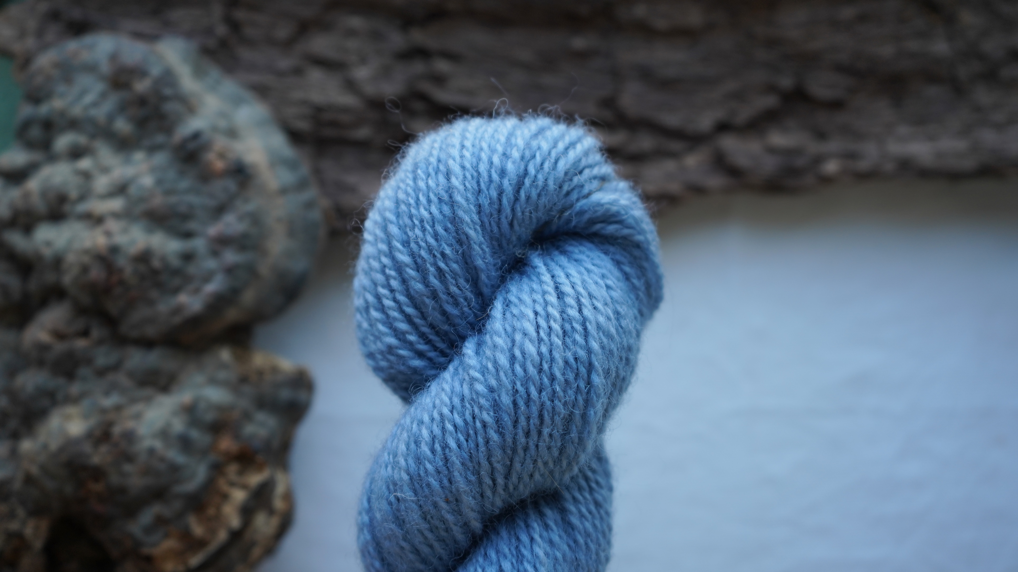 Woad dyed wool yarn "Lagoon". Worsted weight