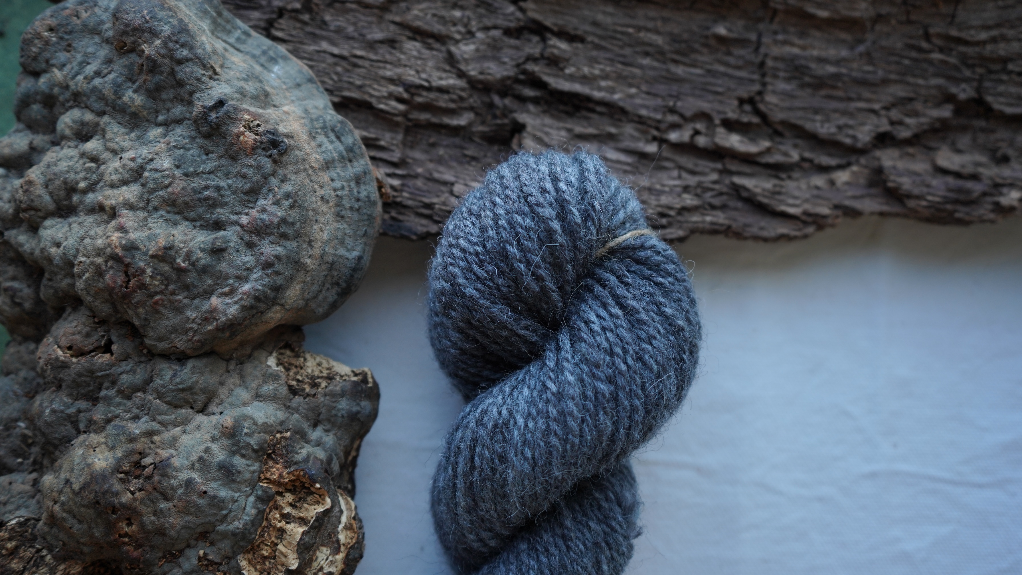 Woad dyed wool yarn "Stone". Worsted weight
