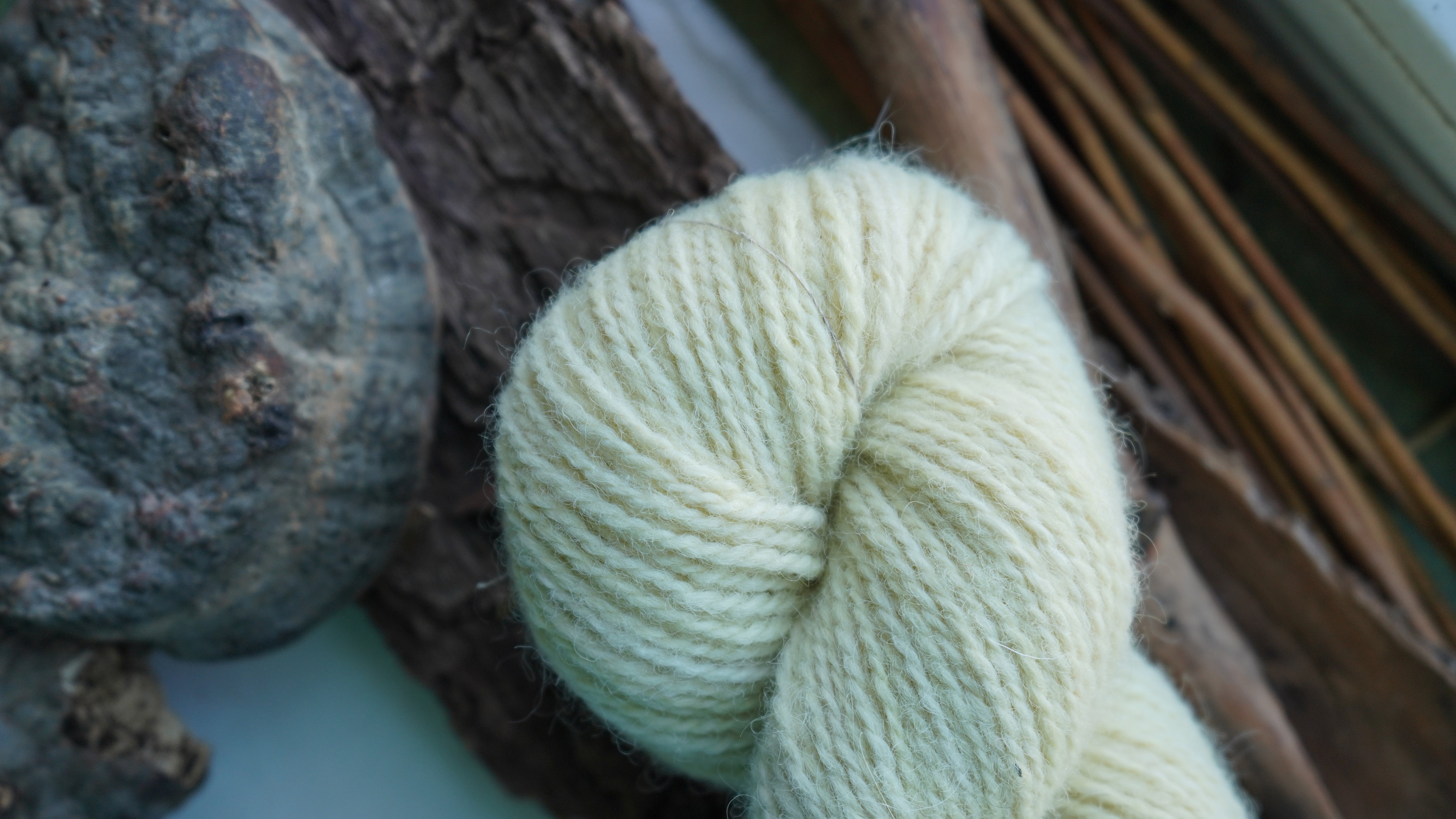 Botanically dyed wool yarn "Morning light". Wortsted weight