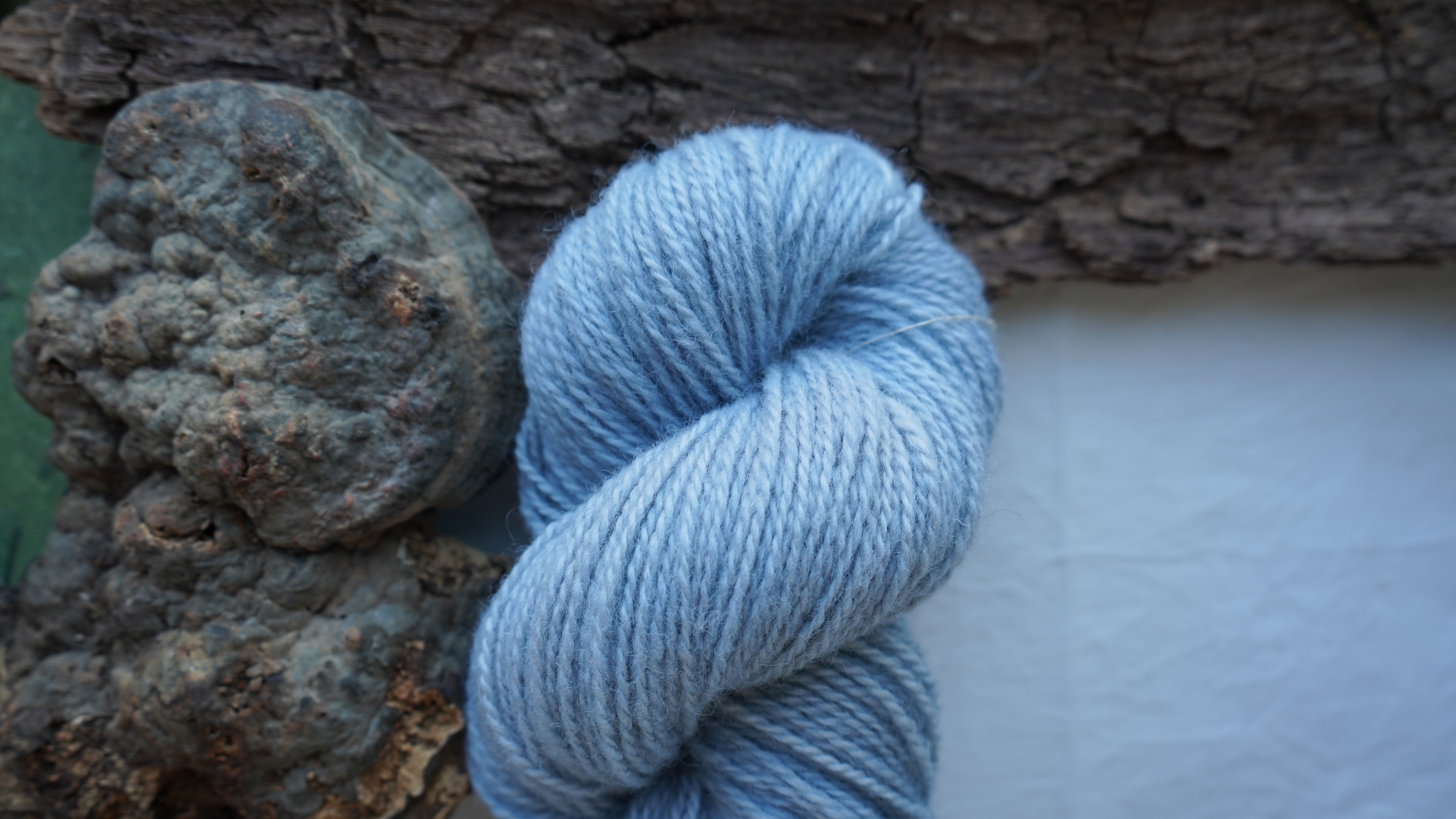 Woad dyed wool yarn "Sea wind". Worsted weight