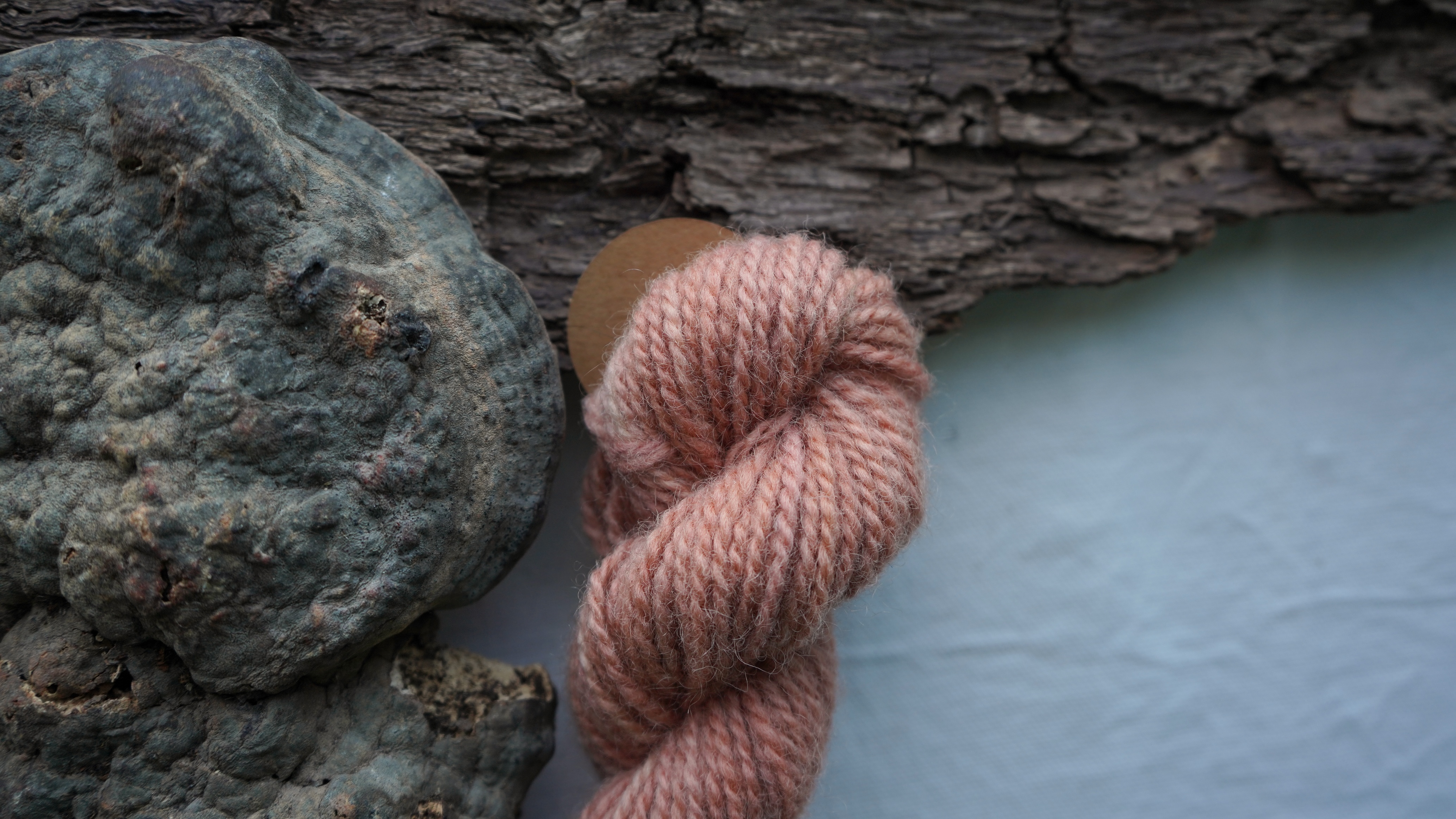 Plant dyed wool yarn "Salmon". Wortsted weight