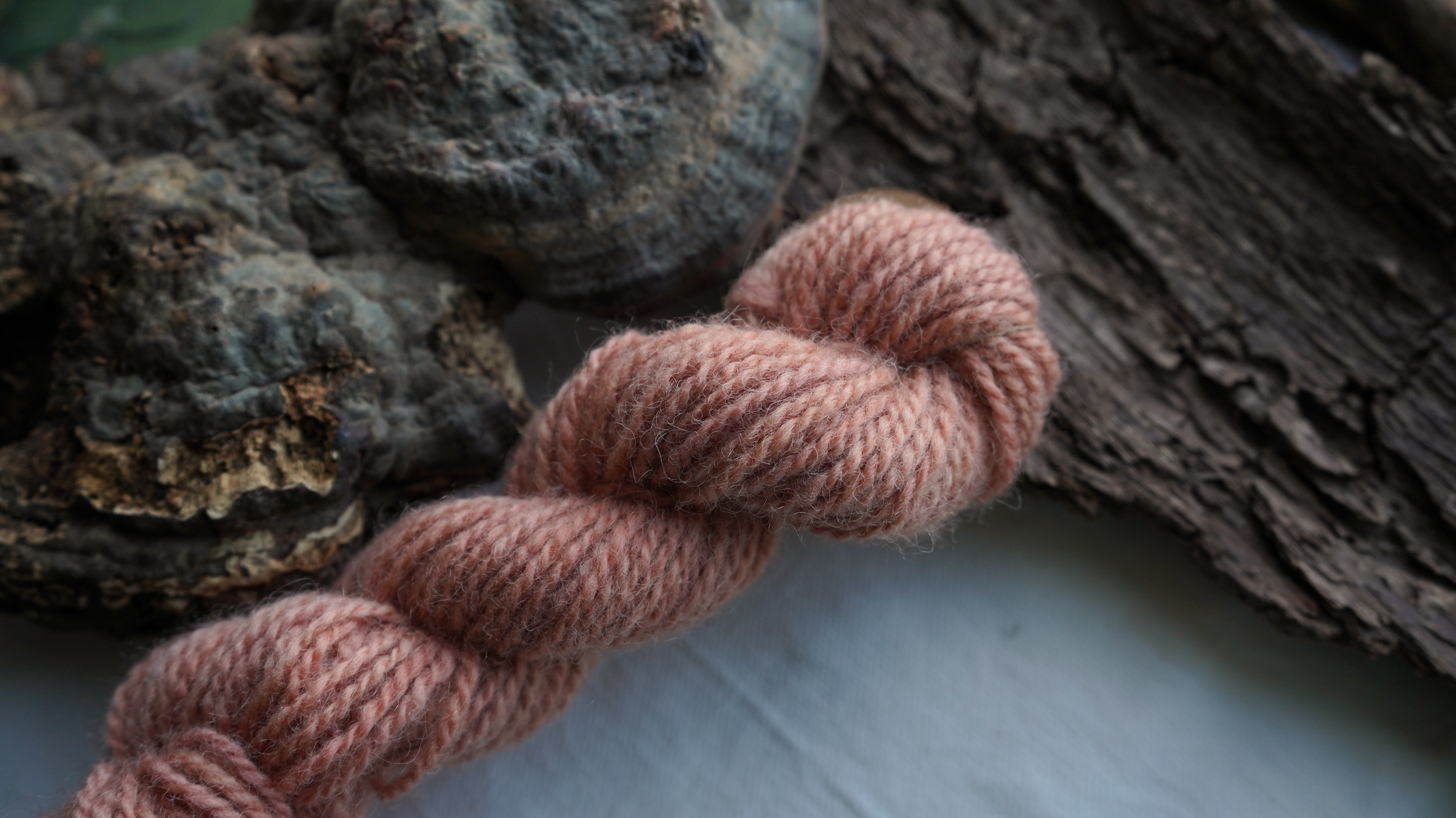 Plant dyed wool yarn "Salmon". Wortsted weight