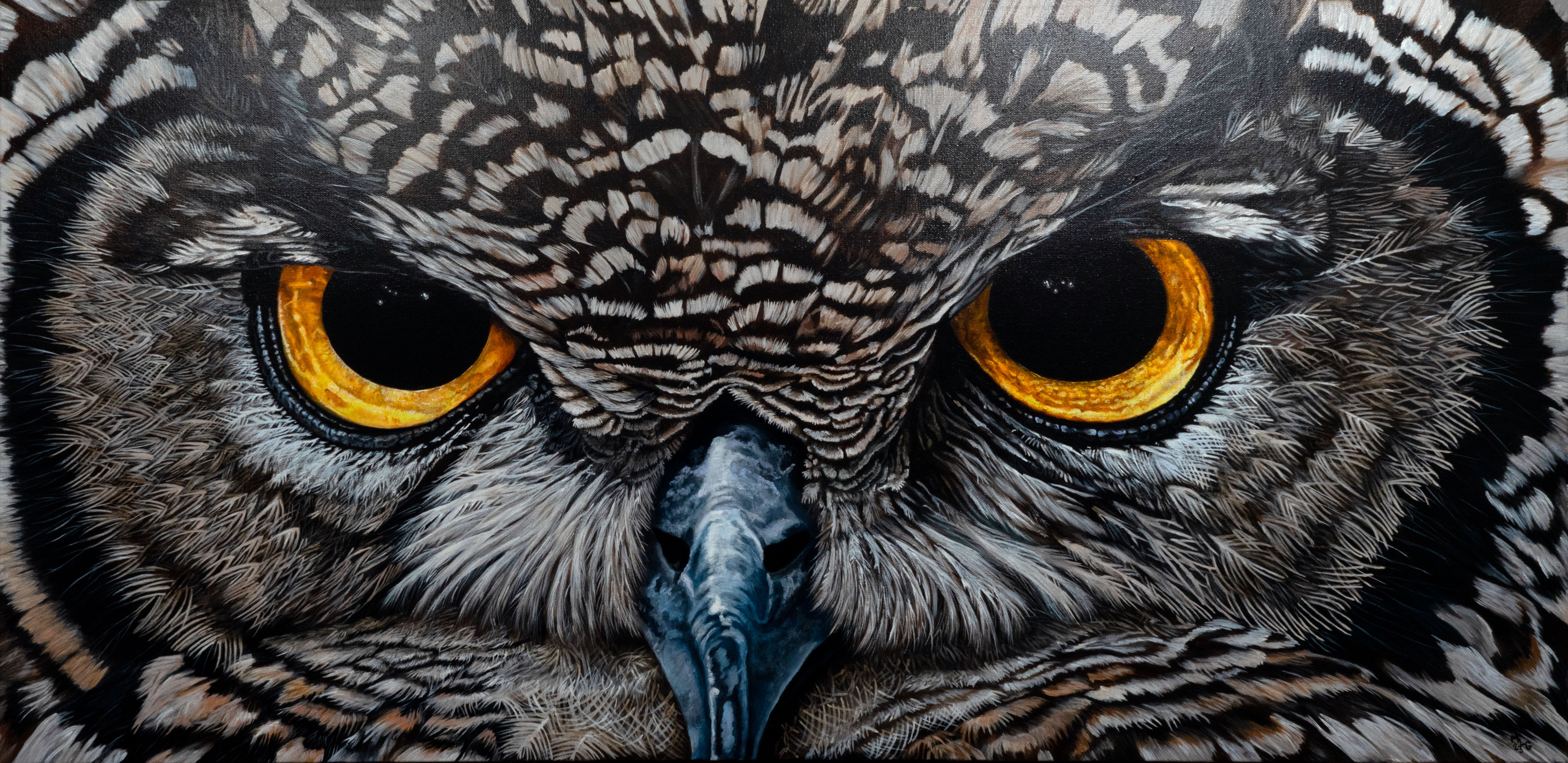 Great Horned Owl - Fierce - Limited Edition 8x16 inch Print Available