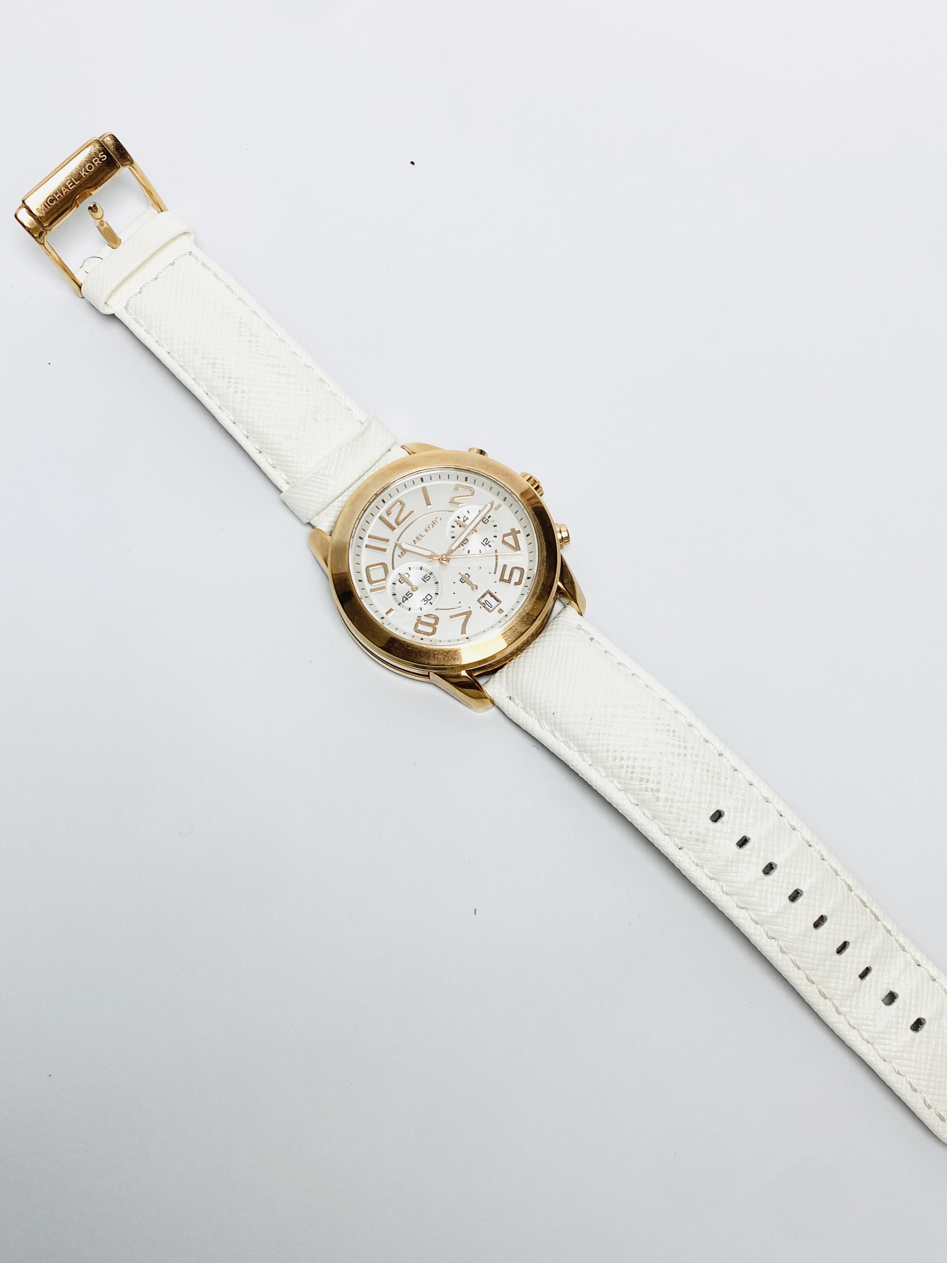 Montre Michael Kors bracelet cuir blanc
