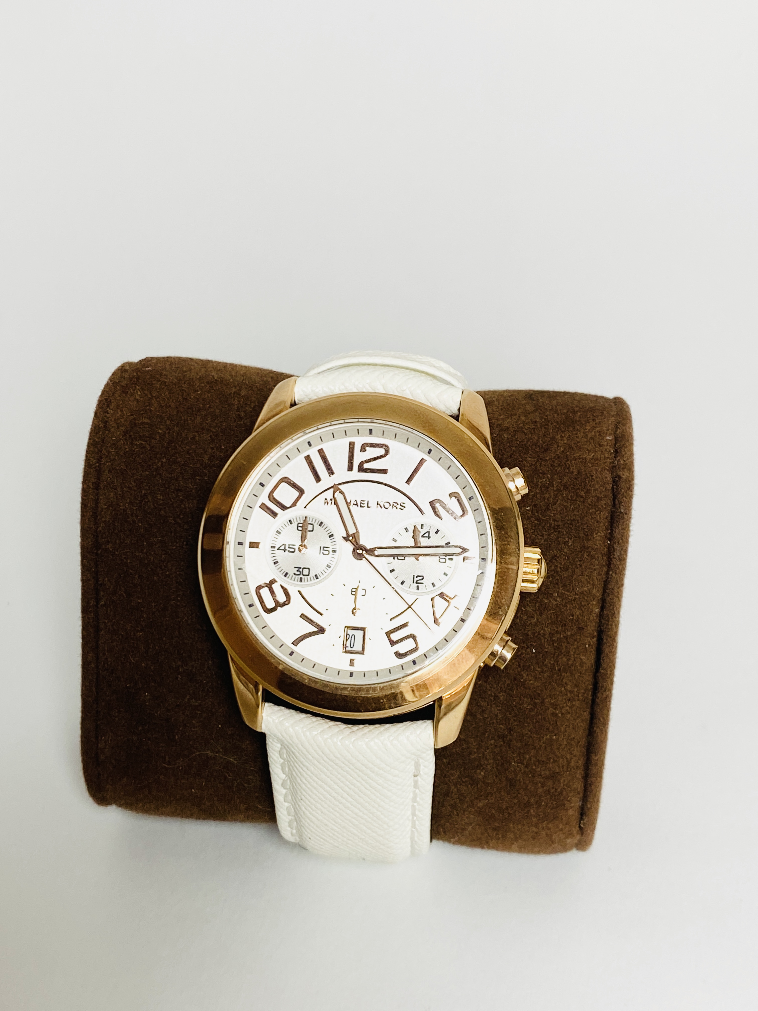 Montre Michael Kors bracelet cuir blanc