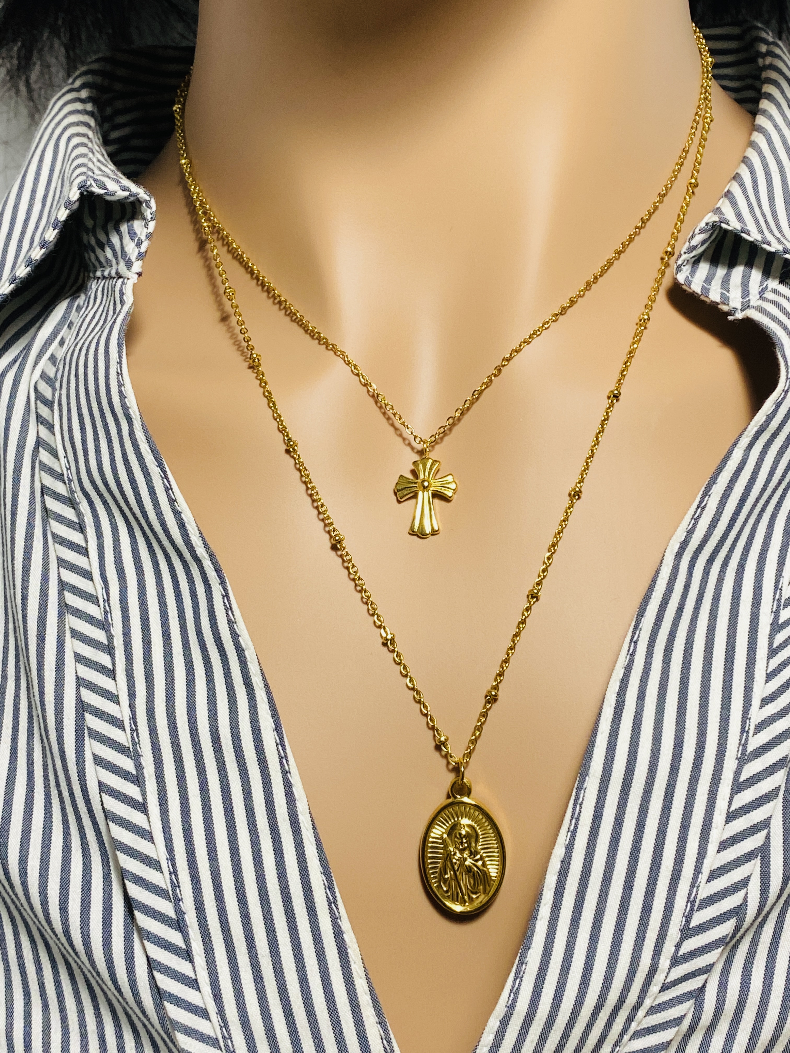Double collier acier inoxydable 