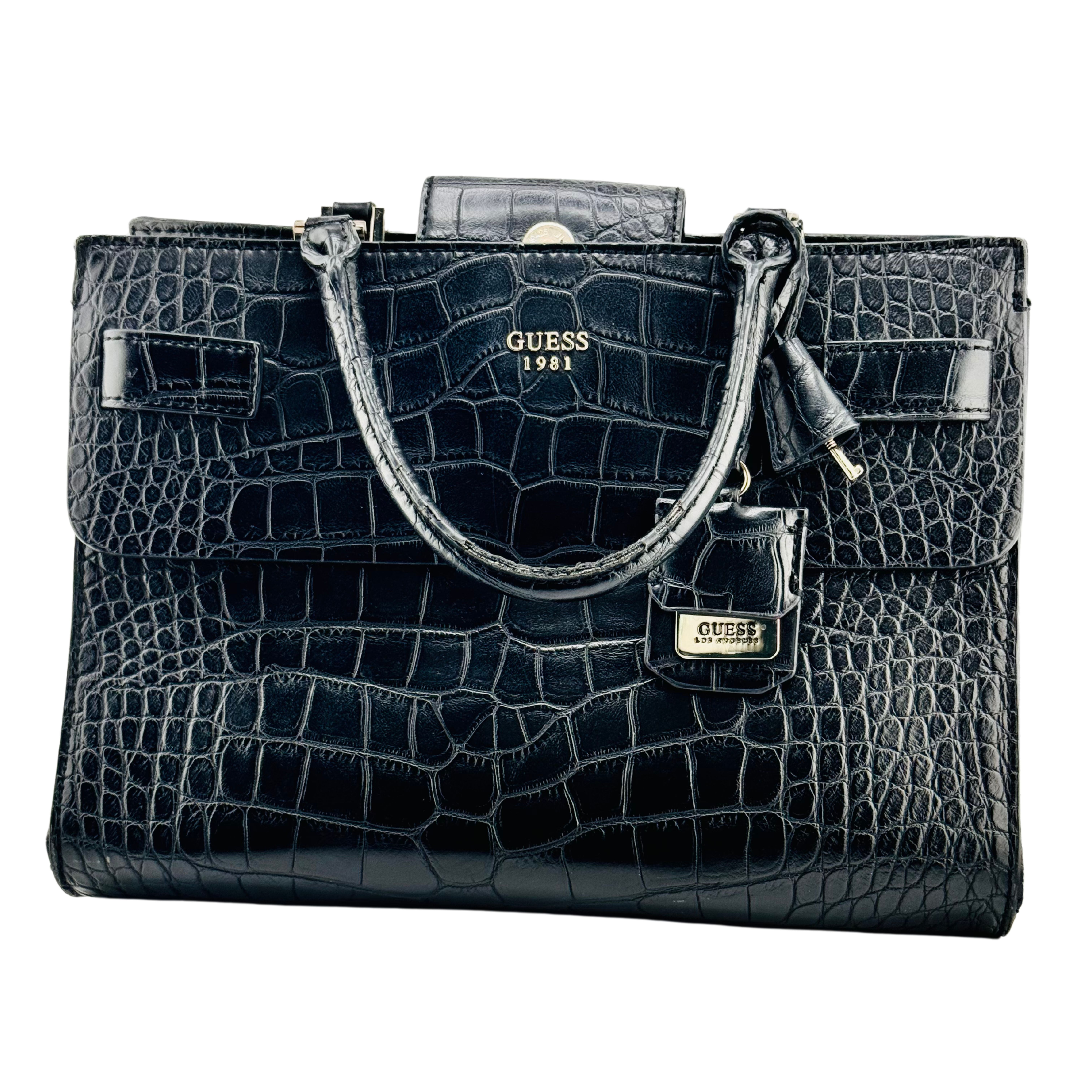 Sac Guess effet crocodile grand modèle 