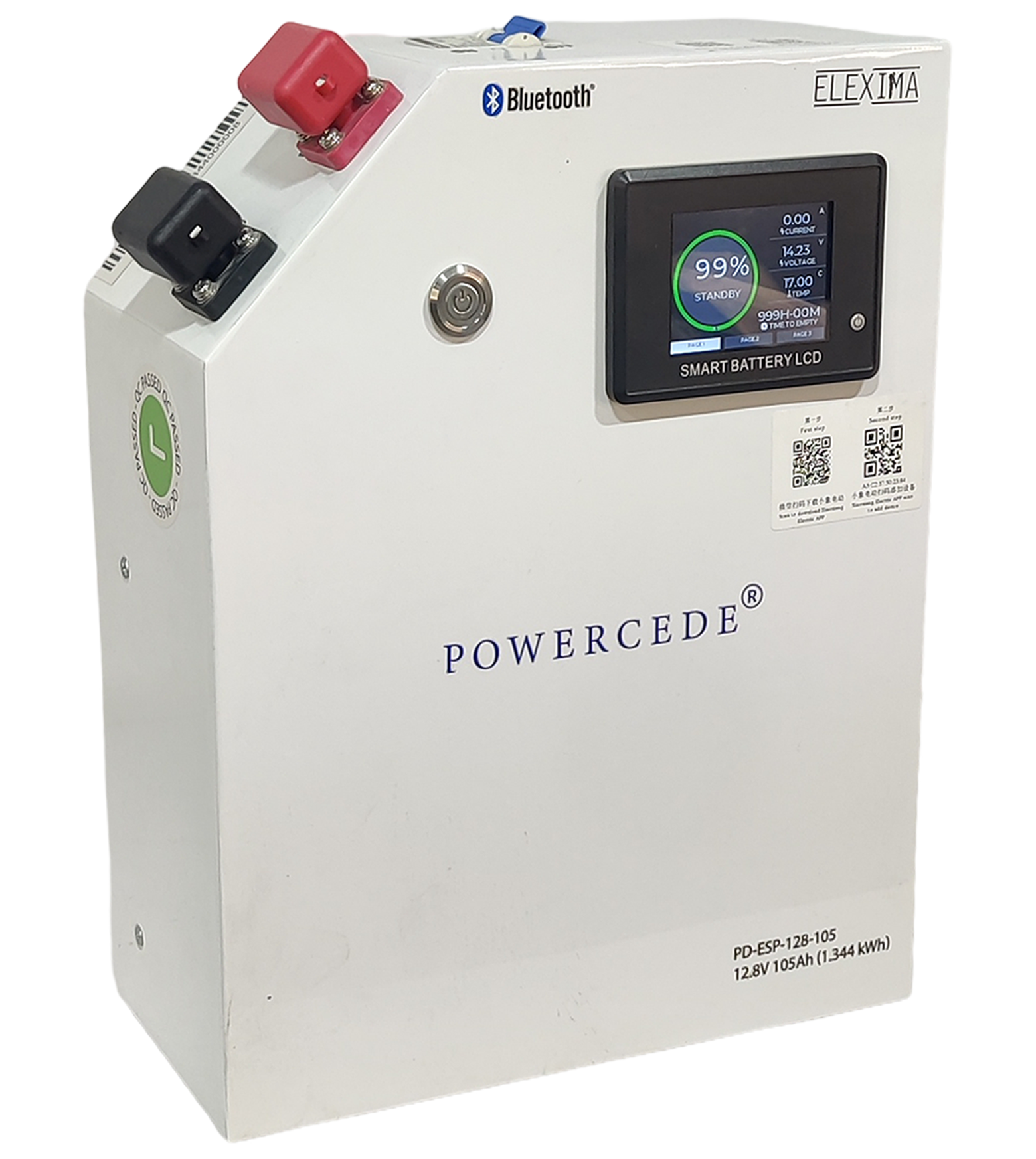 ELEXIMA POWERCEDE 12.8V 105Ah 1.344kWh Lithium Battery (LiFePO4)