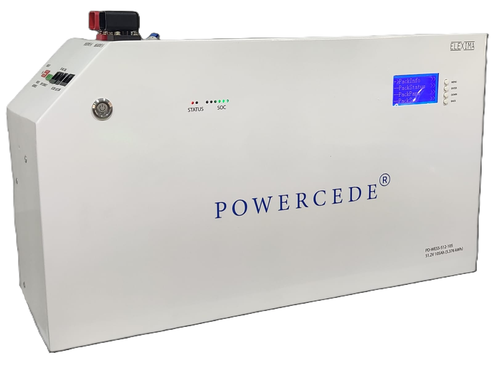 ELEXIMA POWERCEDE 51.2V 105Ah 5.376kWh Lithium Battery (LiFePO4)
