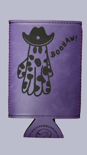 12 oz Slim Can Koozie "BooHaw!"