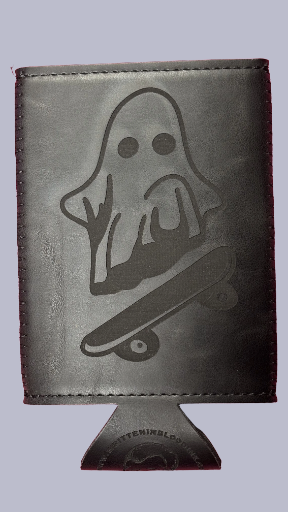 12 oz Slim Can Coozie "Skate Boarding Ghost"
