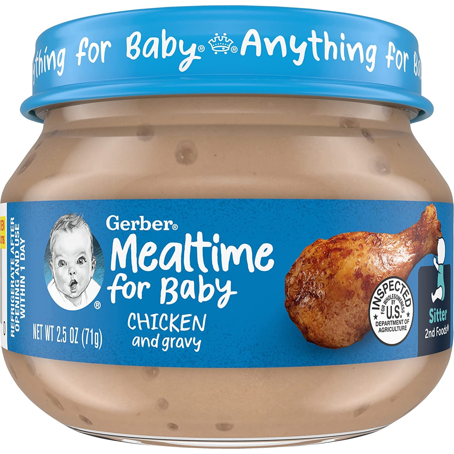  Gerber Mealtime for Baby 2nd Foods Baby Food Jar, Chicken