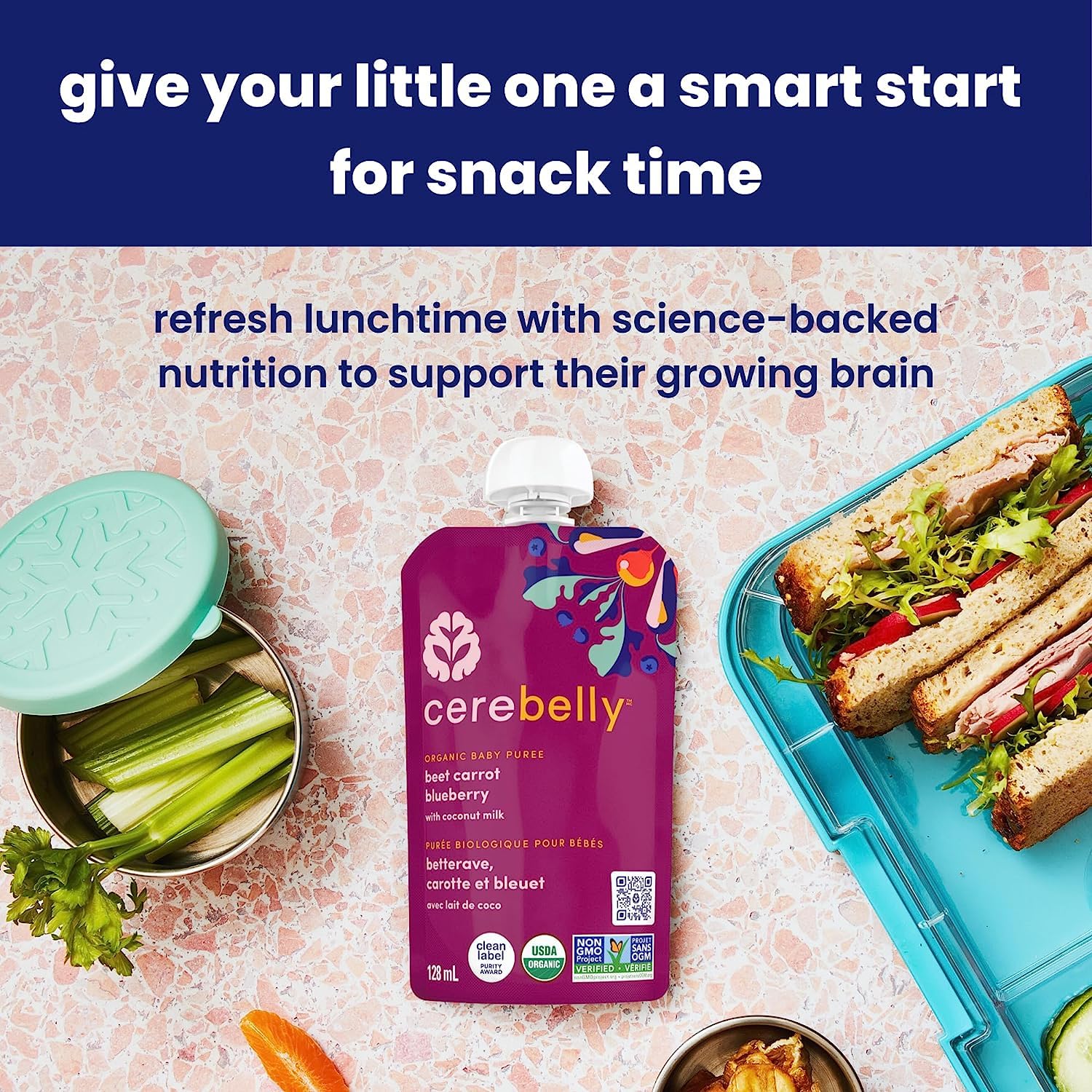 Cerebelly Organic Baby Food Pouches Beet Carrot Blueberry