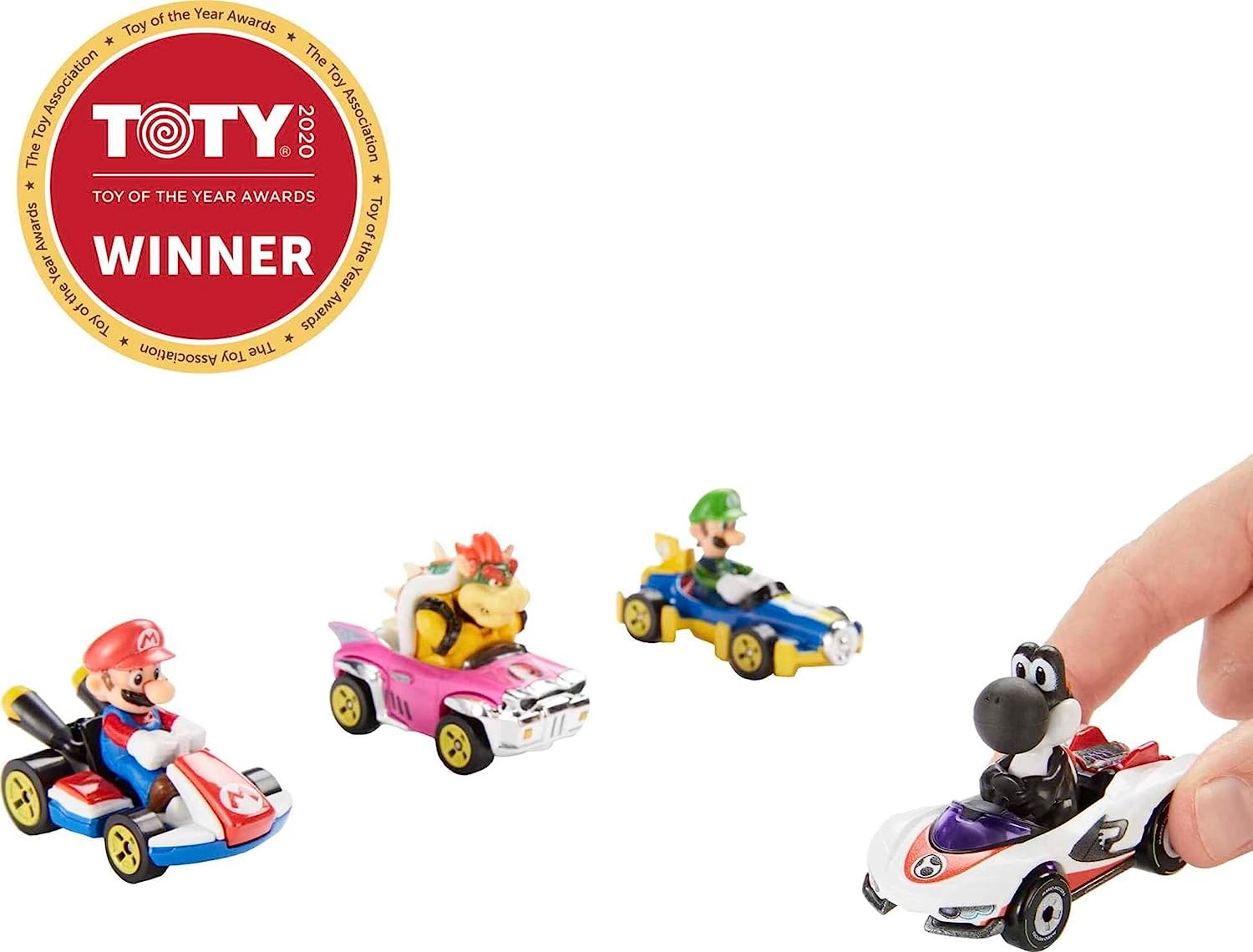 Mario Kart Characters and Karts as Hot Wheels Die-Cast Toy Cars 4-Pack 