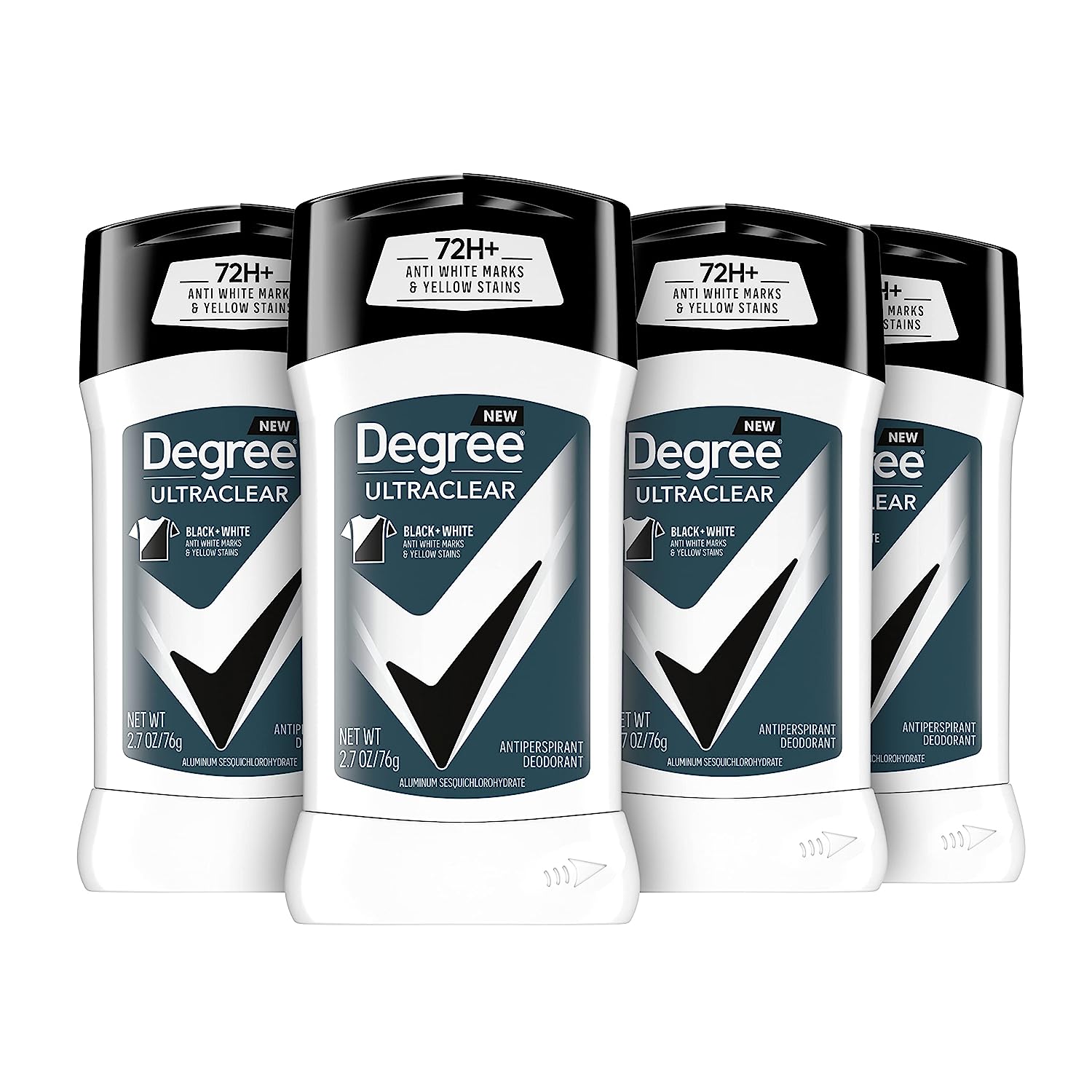 Degree Men UltraClear Antiperspirant Deodorant Black + White 4 count 72-Hour Sweat & Odor Protection Antiperspirant For Men With MotionSense Technology...