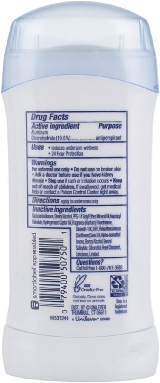 Dove Invisible Solid Deodorant, Fresh, 2.6 Ounce (Pack of 3)