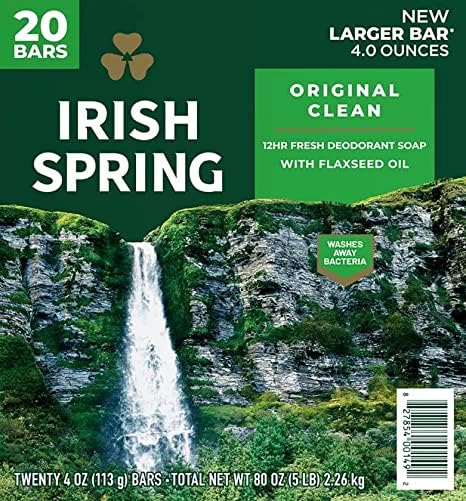 Irish Spring Deodorant Soap (20 Count, Original)