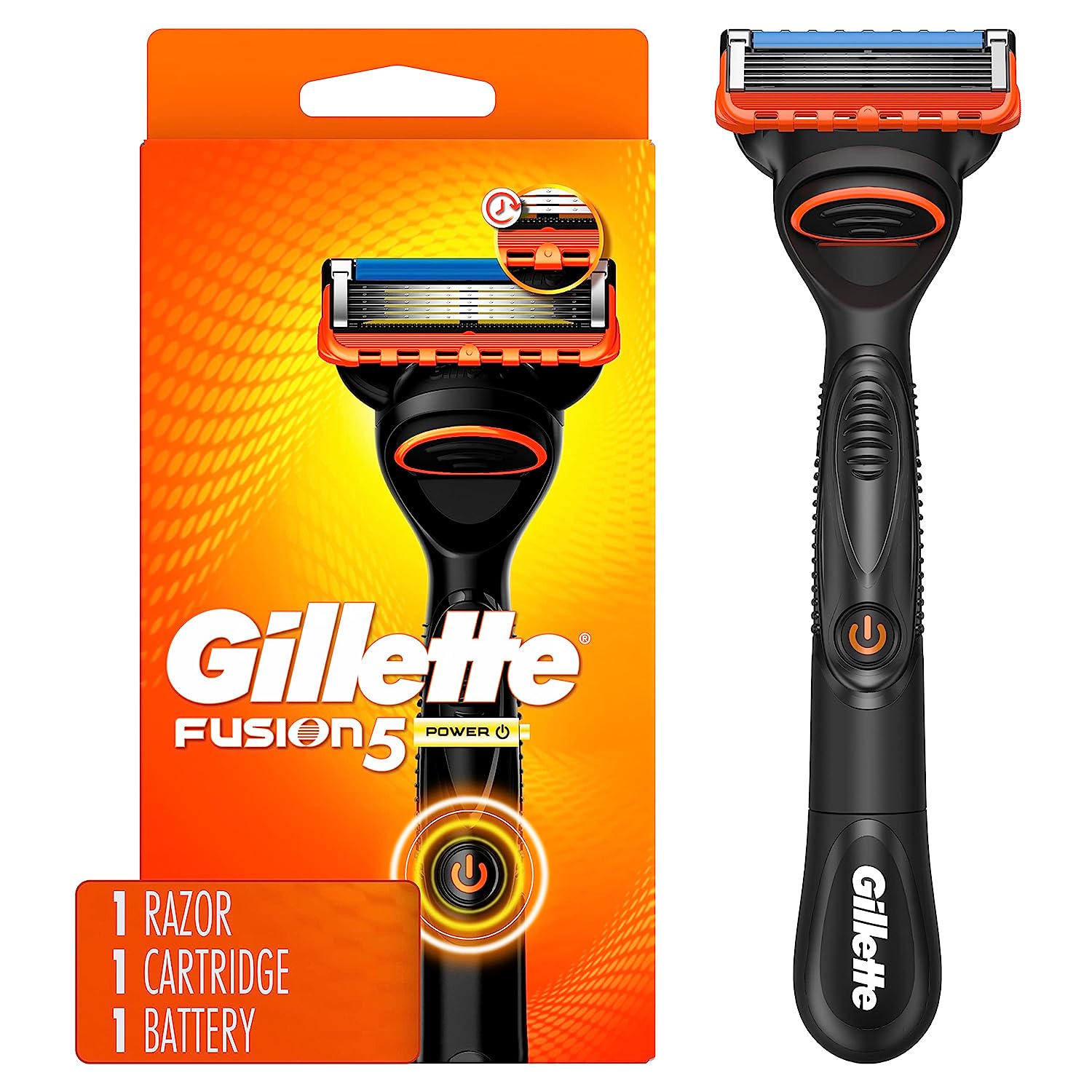 Gillette Fusion5 Power Razors for Men, 1 Gillette Razor, 1 Razor Blade Refill, 1 Battery
